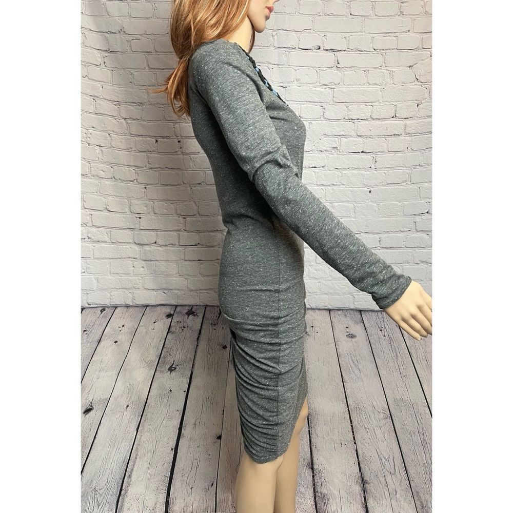 Free People Free People Crochet Trim Asymmetrical Grey Dress Size S Size S / US 4 / IT 40 - 3 Thumbnail