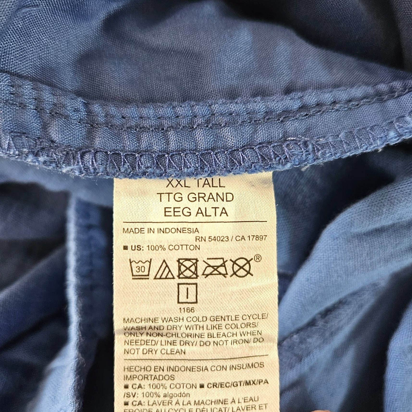 Old Navy Old Navy Womens Wide Leg Gauze Pants Pull On Sz 2XL Tall Blue Cotton Shirt? Size 40" / US 18 - 7 Thumbnail