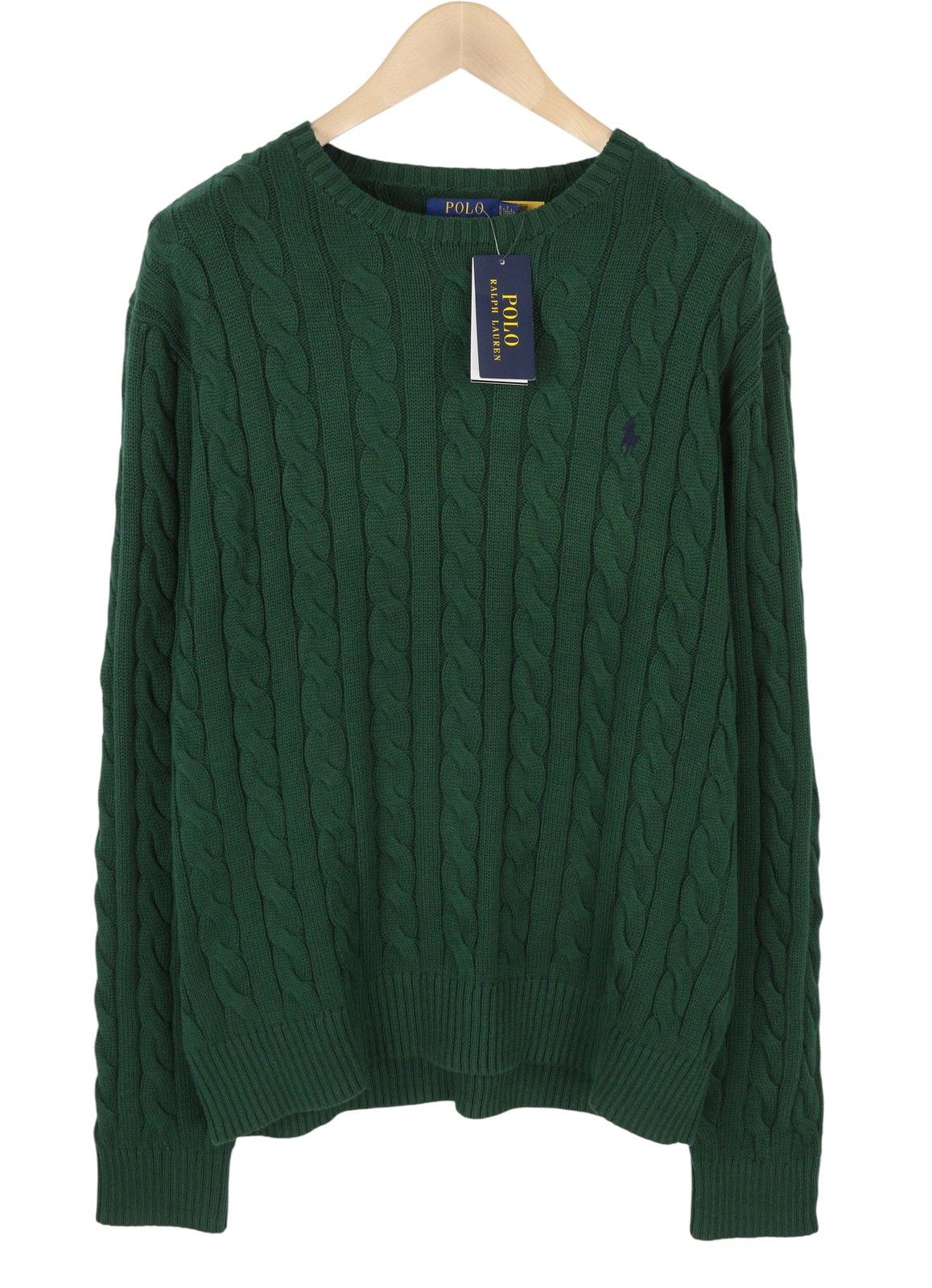 GREEN XL Cable Knit Pullover Jumper 86927
