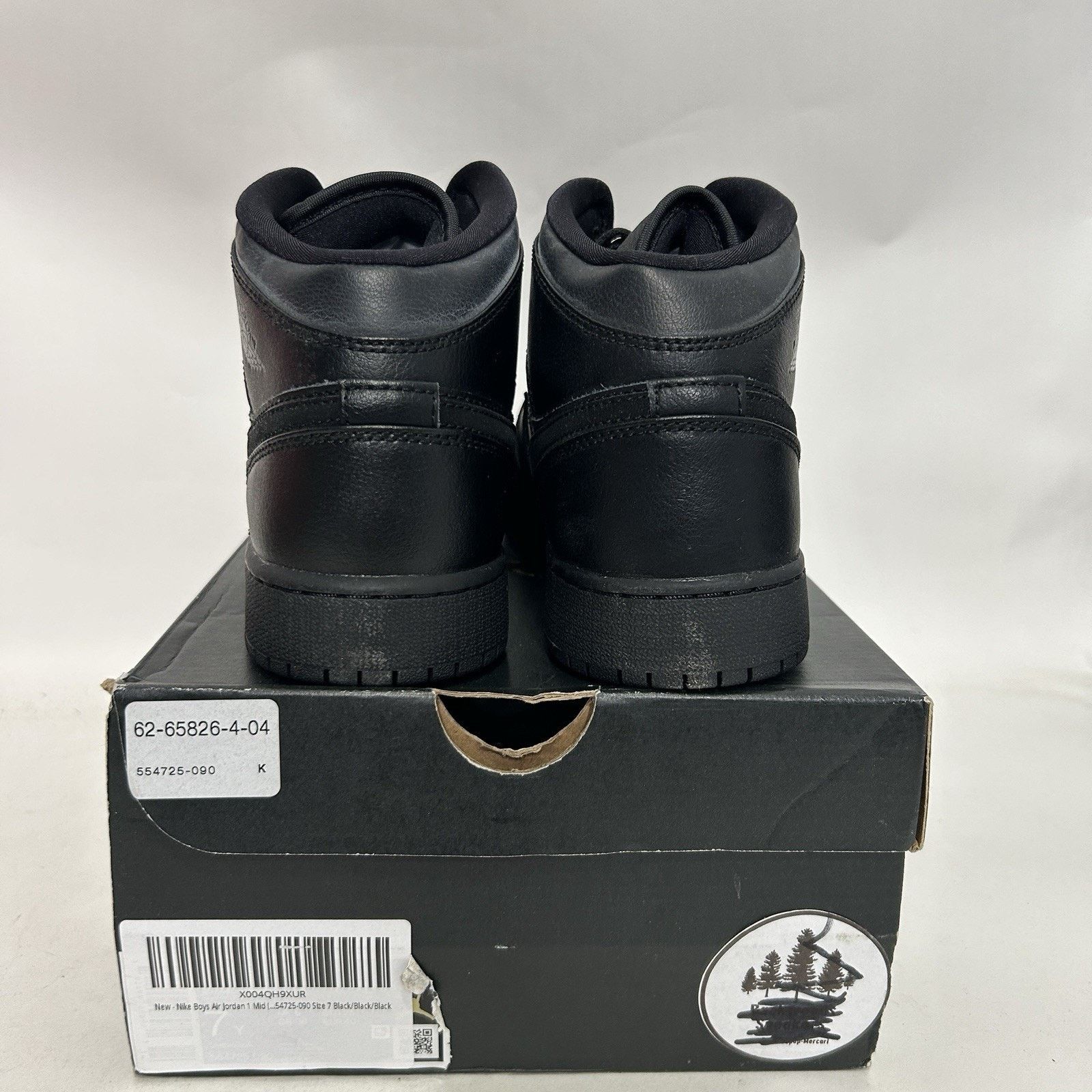 Jordan Brand Nike Air Jordan 1 Mid GS “Deep Black Nubuck Swoosh” Size US 8.5 / IT 38.5 - 4 Thumbnail