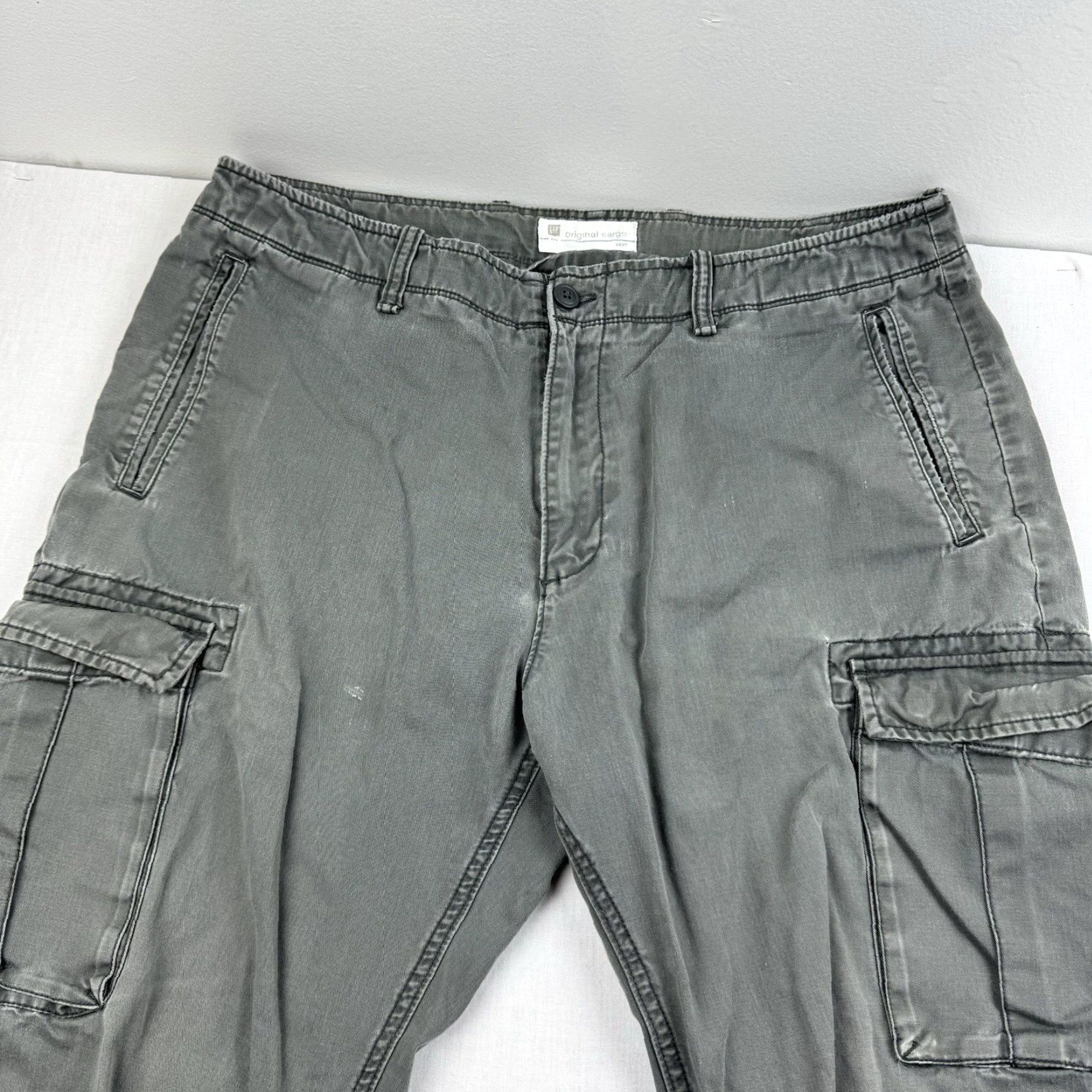 Gap VINTAGE Gap Cargo Pants Men 35x32 Green Grunge Y2K Casual Relaxed Denim Size US 35 - 3 Thumbnail