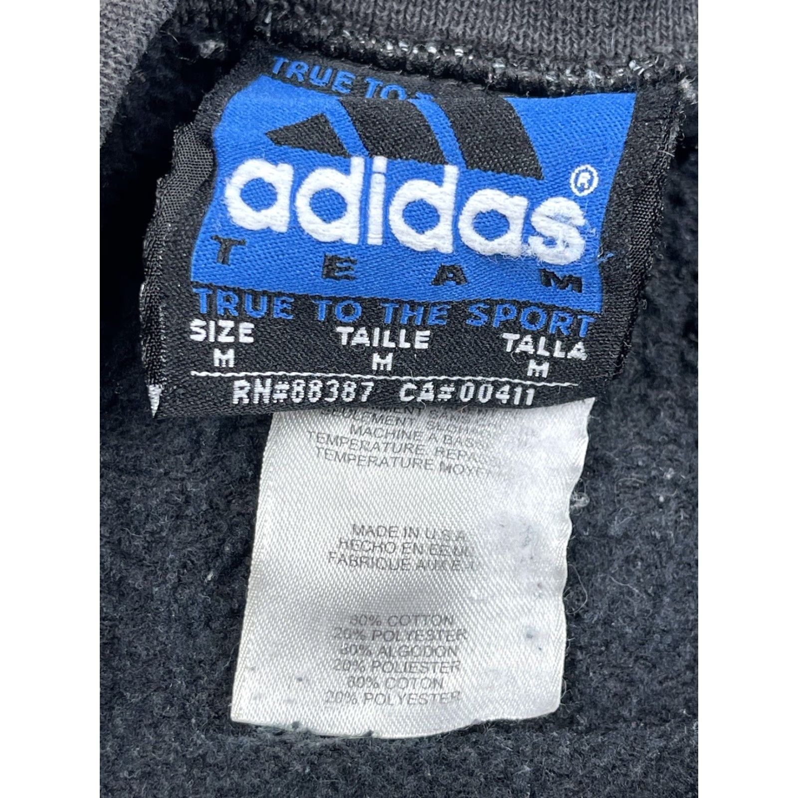 Adidas VINTAGE adidas Crewneck Sweatshirt Heritage Three Stripes Made In USA Mens M Black 90s Sweatshirt Mens M Size US M / EU 48-50 / 2 - 2 Thumbnail