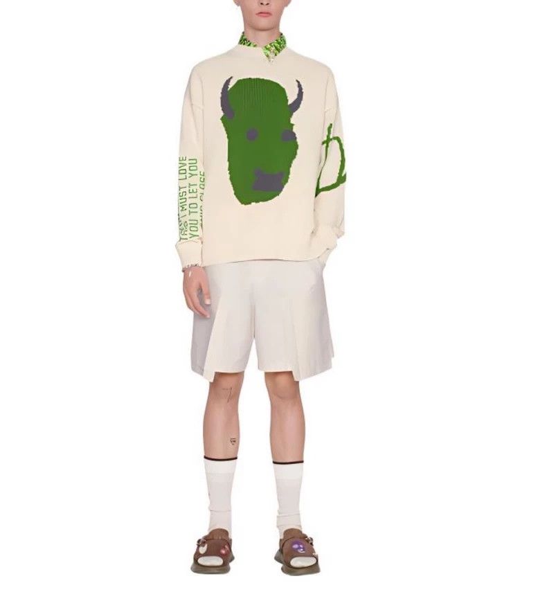 Dior Dior New Little Devil Printed Beige Knitted Sweater Size US L / EU 52-54 / 3 - 1 Thumbnail