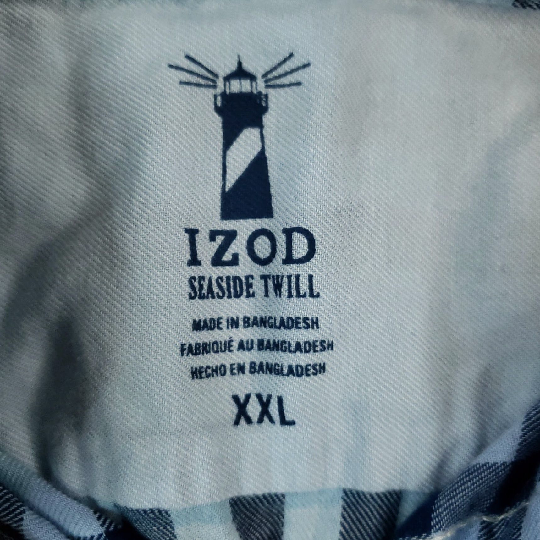 Izod IZOD Mens Long Sleeve Button Up Shirt Blue White Plaid 2XL Size US XXL / EU 58 / 5 - 5 Thumbnail