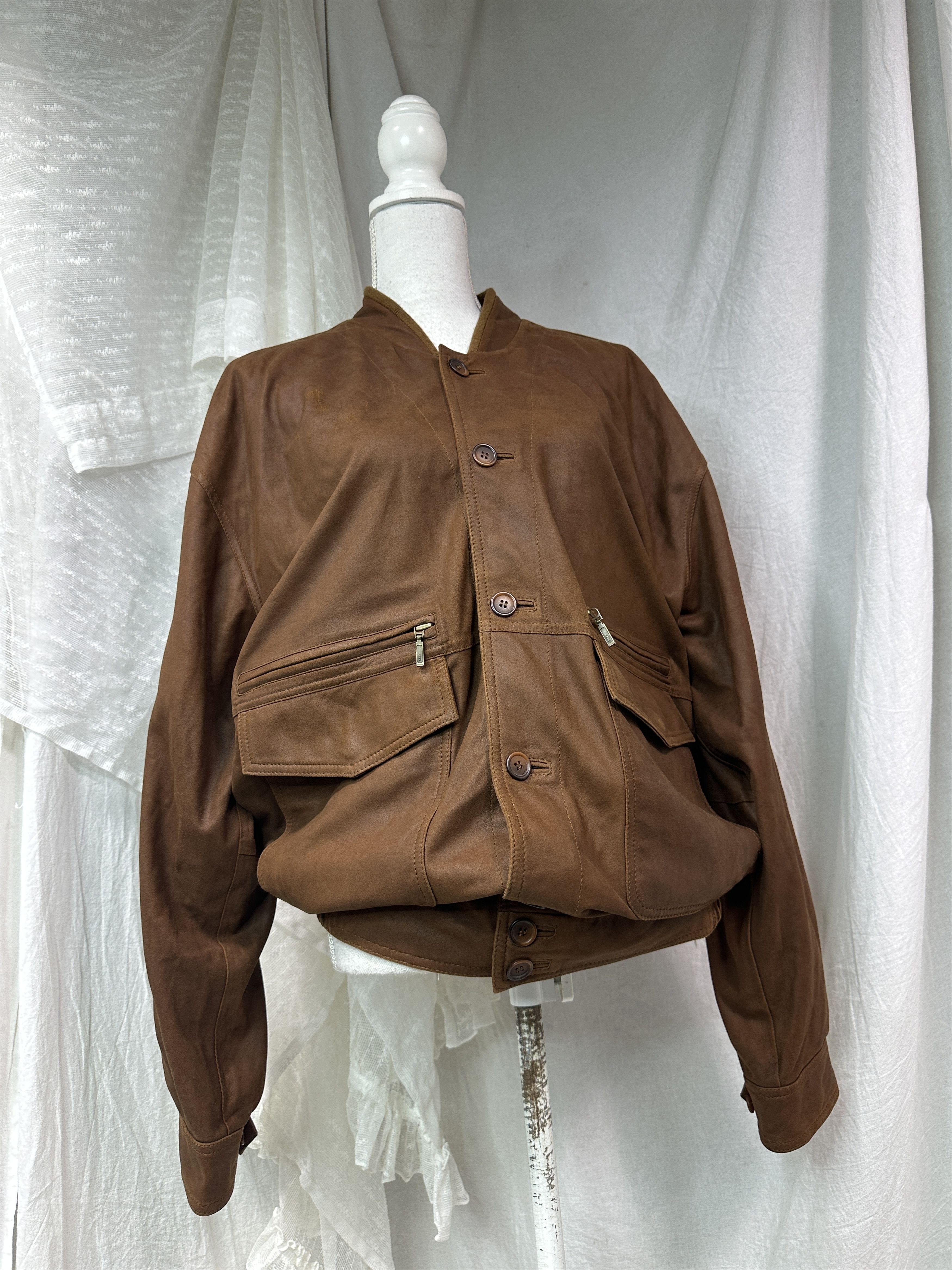 Vintage Vintage Leather Suede Old School Moto Jacket 90s Size US XL / EU 56 / 4 - 1 Thumbnail