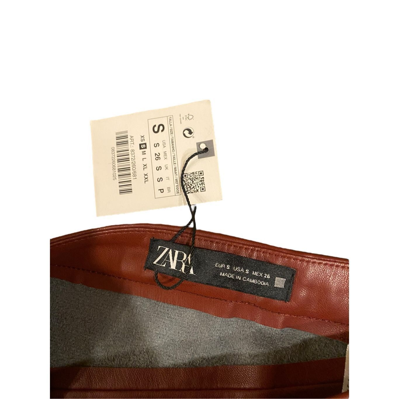 Zara Zara High-rise Faux Leather Leggings in Burgundy Size Small Size 26" / US 2 / IT 38 - 8 Thumbnail
