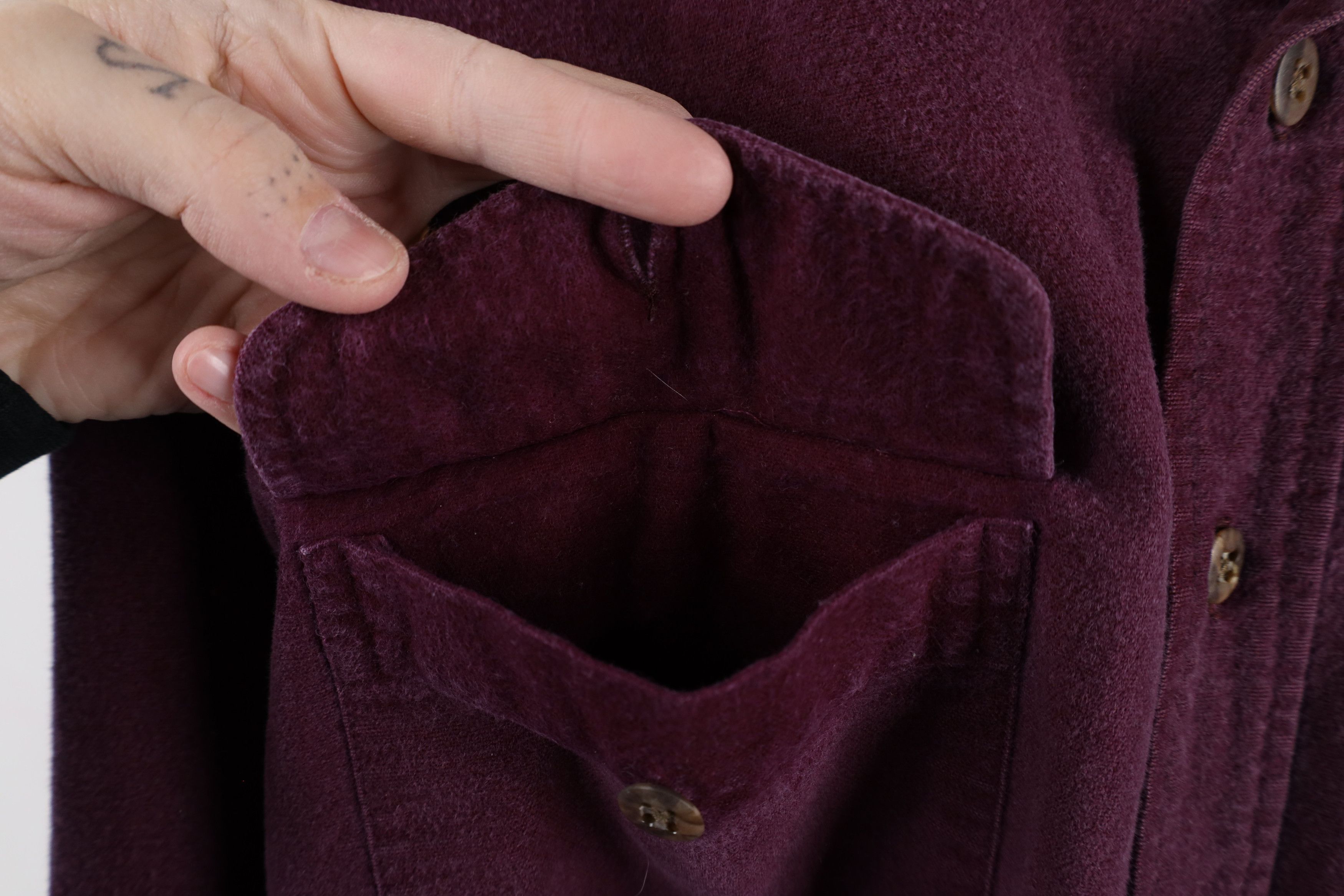 Vintage Vintage 90s Streetwear Heavyweight Cloth Button Shirt Purple Size US L / EU 52-54 / 3 - 8 Thumbnail