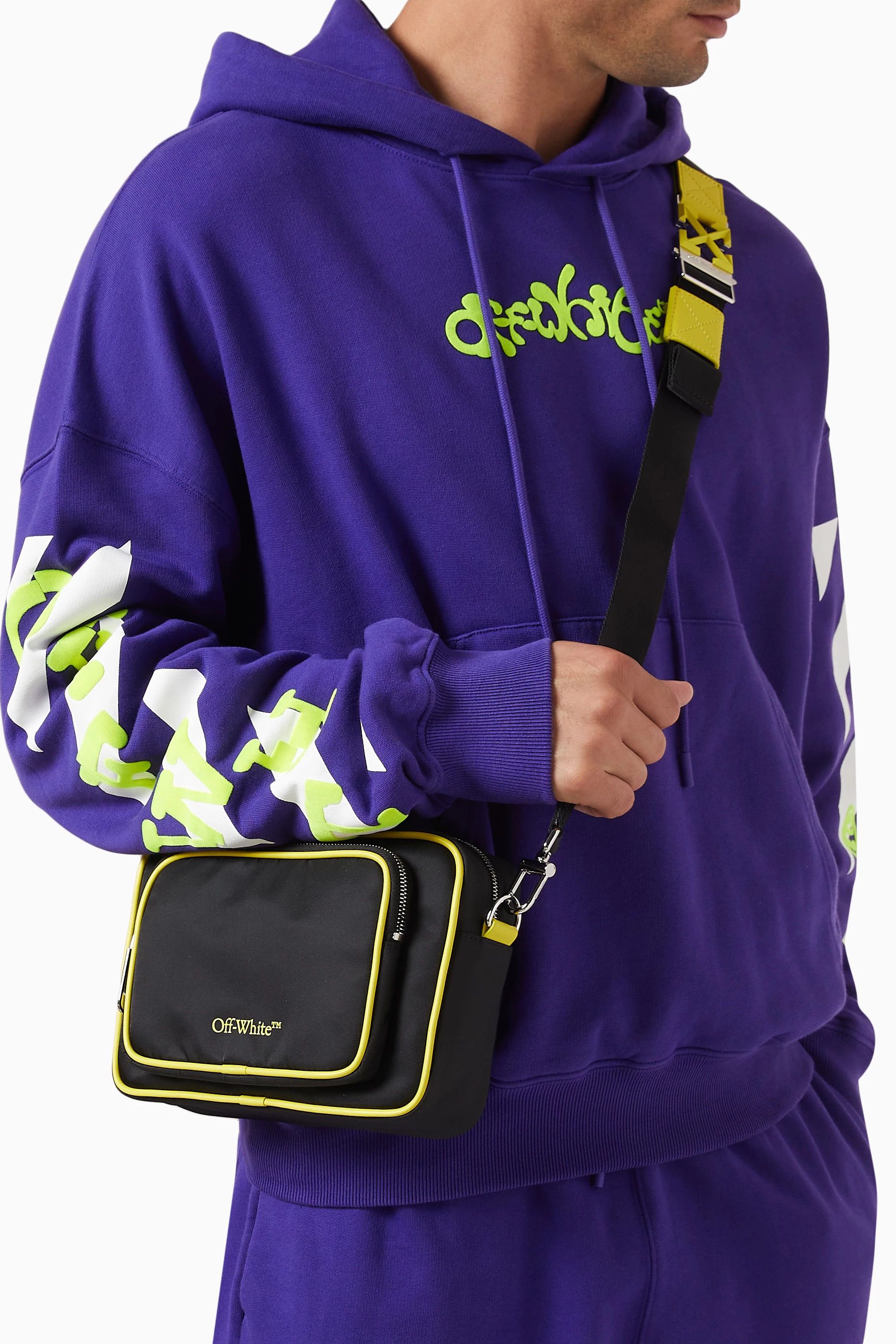 Off-White o1y0225 Size : OS / Logo Cross-Body Bag in Black/Yellow Size ONE SIZE - 5 Thumbnail
