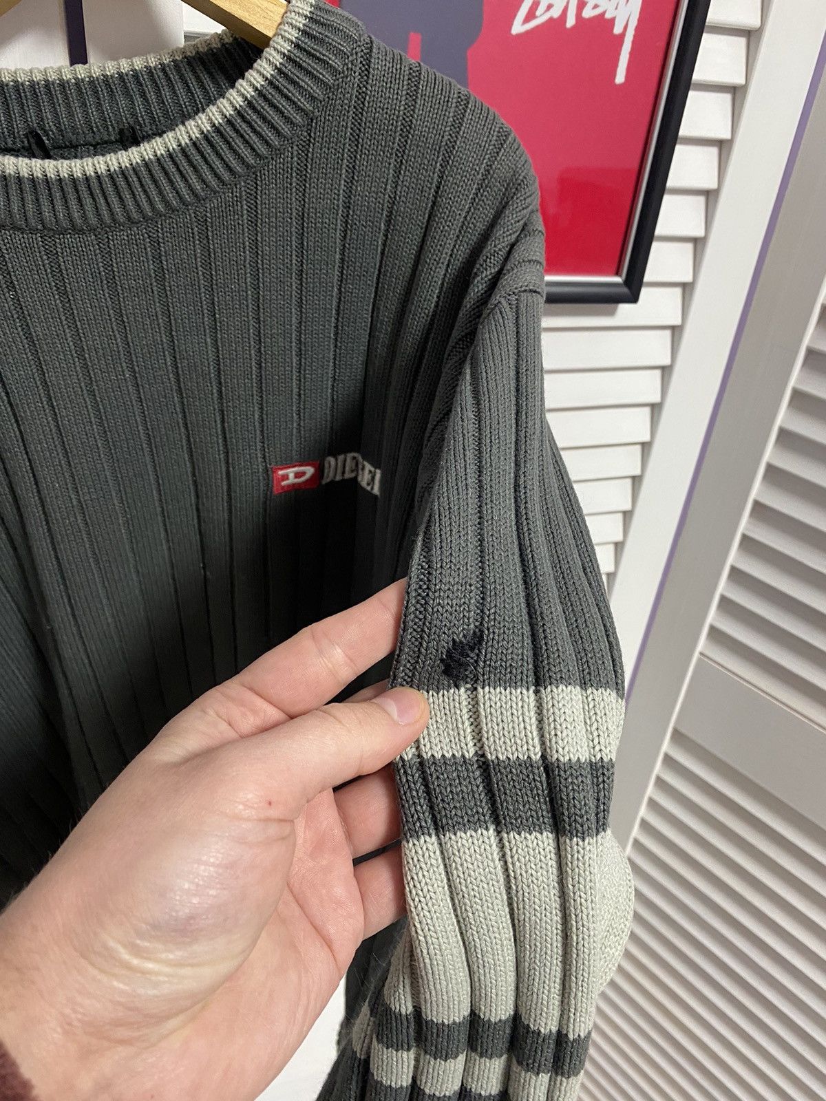 Diesel Vintage Knit Sweater Diesel Striped Opium Faded Style Size US XL / EU 56 / 4 - 7 Thumbnail