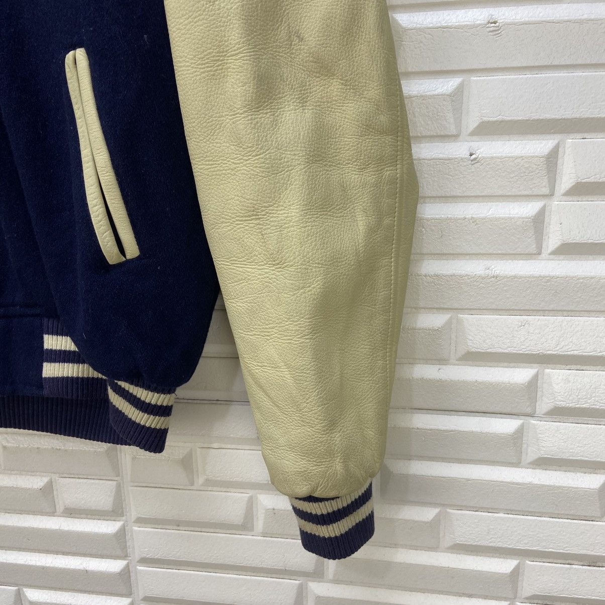 Japanese Brand Japanese Brand Tsukuba Archery Leather Sleeve Varsity Jacket Size US M / EU 48-50 / 2 - 6 Thumbnail