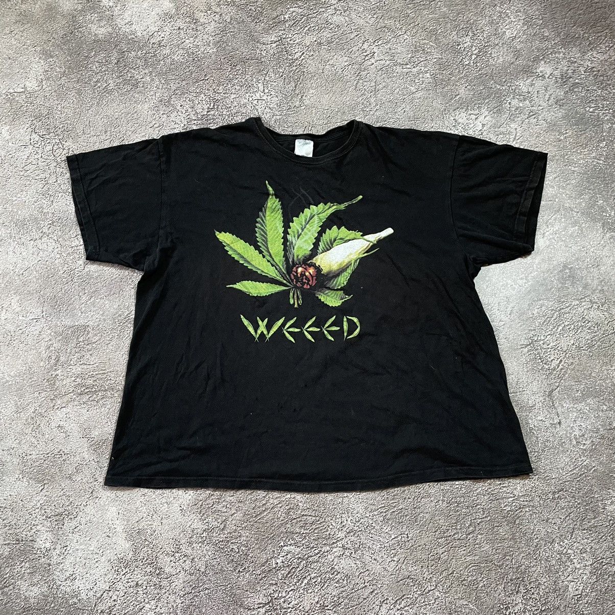 Vintage Vintage Y2K Weed Graphic Tee Streetwear Skate Black Boxy M Size US M / EU 48-50 / 2 - 2 Thumbnail