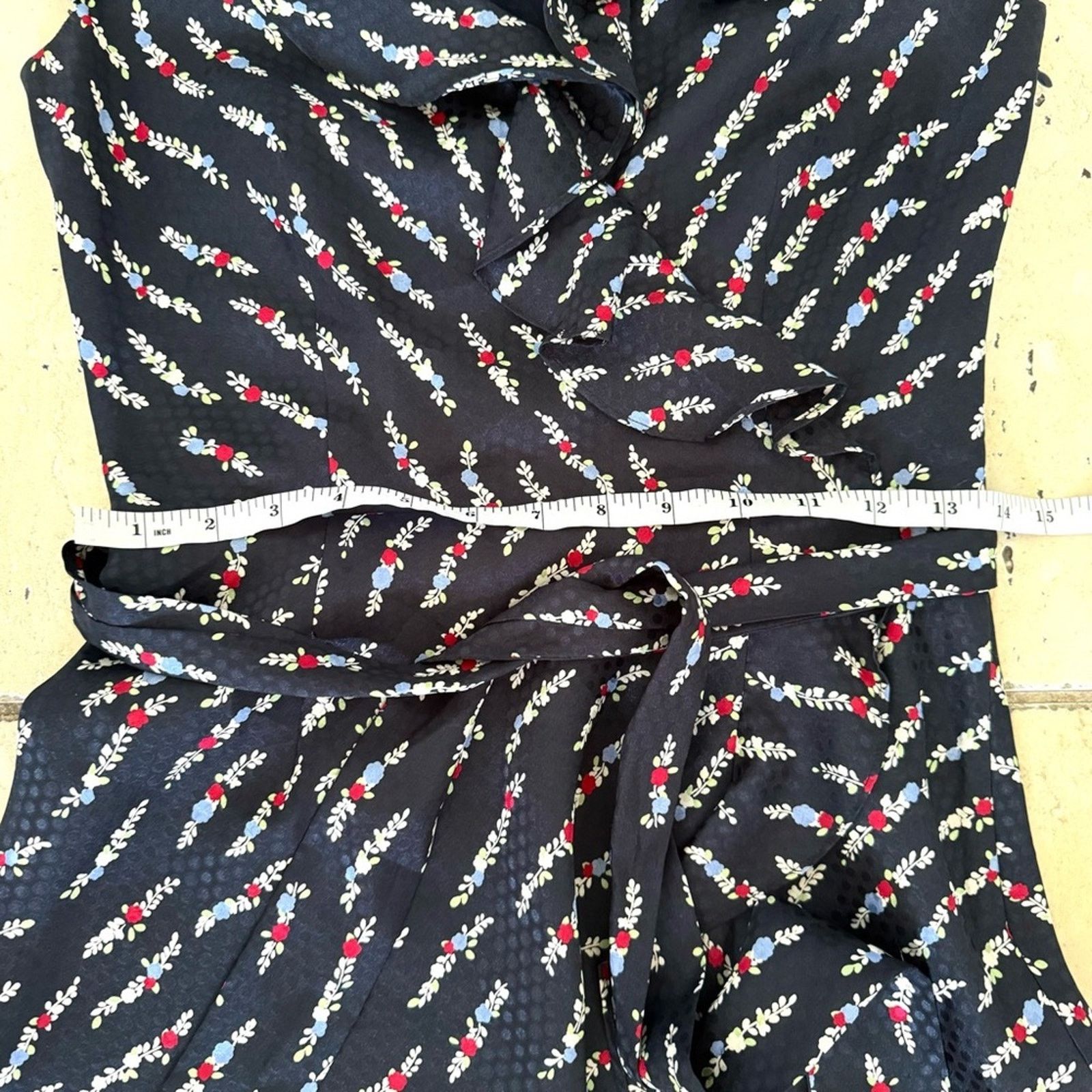 Laura Ashley Laura Ashley Dress, Size 4, Navy Blue Floral, Ruffled Size S / US 4 / IT 40 - 9 Thumbnail