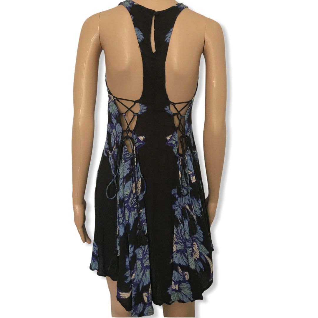 Free People Free People Paint the Sun Black Floral Slip Dress S Size S / US 4 / IT 40 - 3 Thumbnail