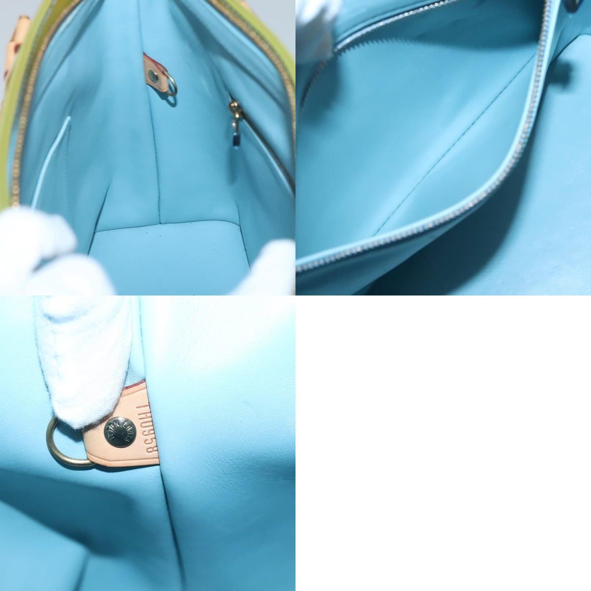 Louis Vuitton LOUIS VUITTON Monogram Vernis Houston Hand Bag Baby Blue Size ONE SIZE - 12 Thumbnail