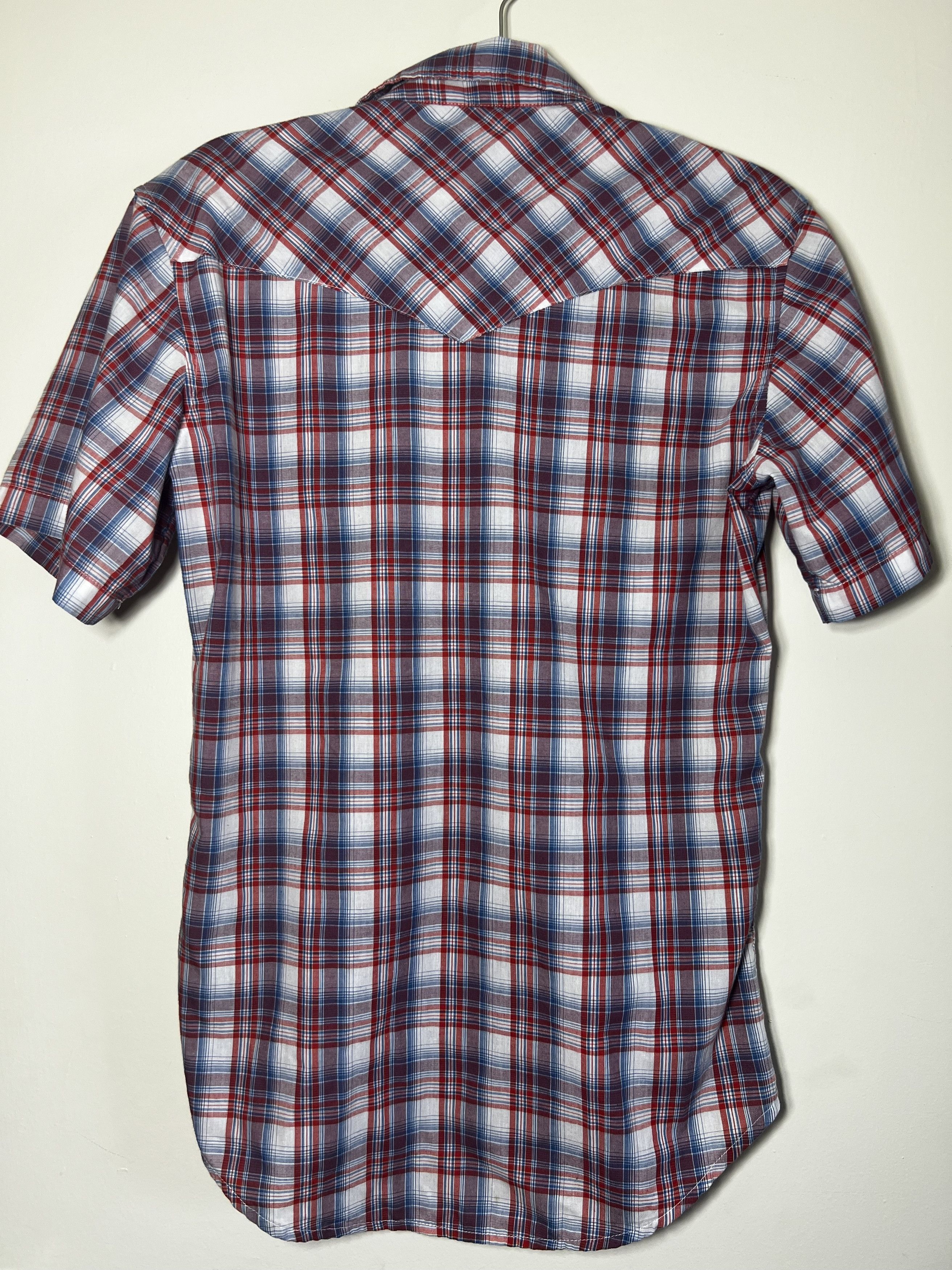 Wrangler Vintage Wrangler Red White Blue Plaid Pearl Snap Button Up Size US S / EU 44-46 / 1 - 7 Thumbnail