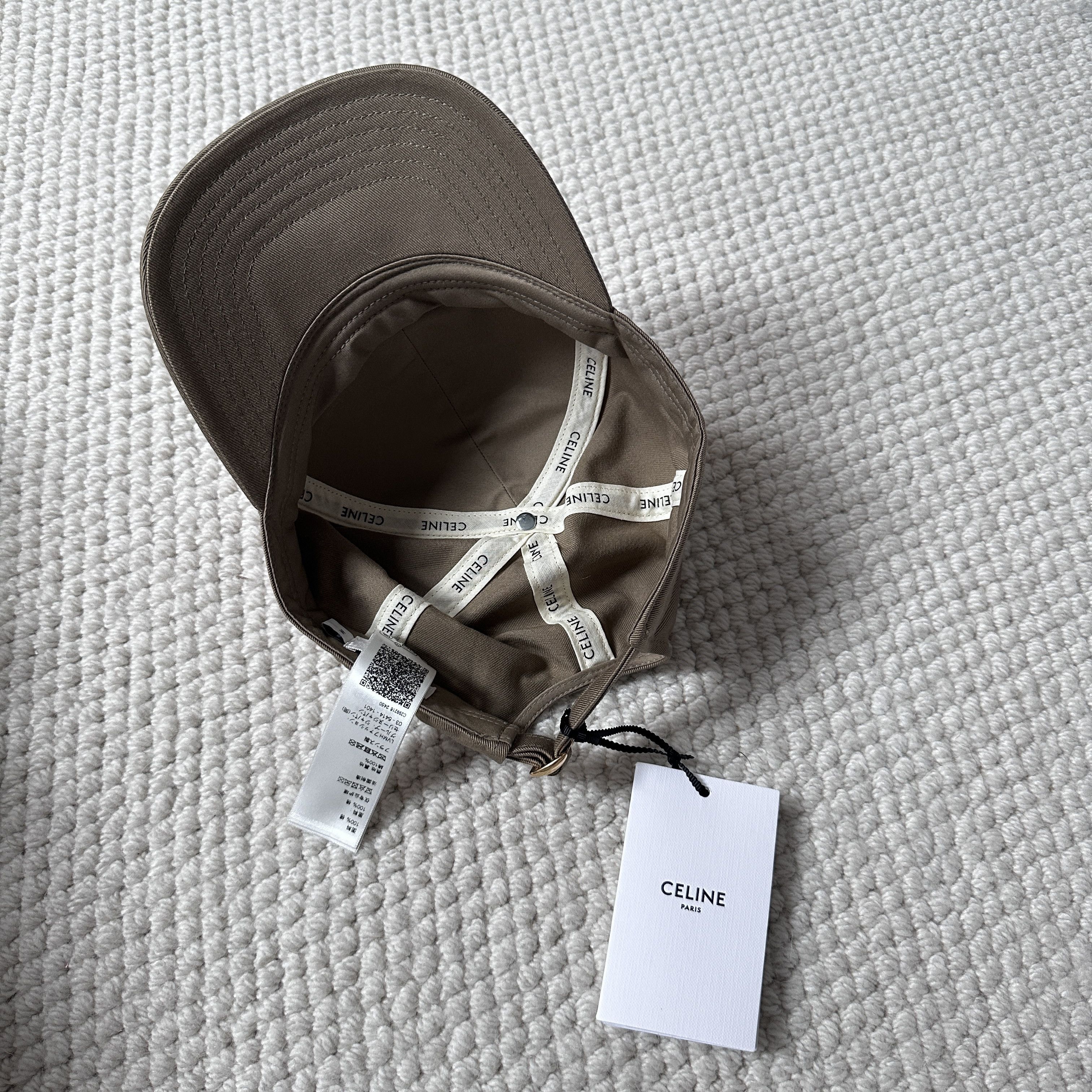 Celine CELINE Triomphe Baseball Cap In Cotton OLIVE Size ONE SIZE - 3 Thumbnail