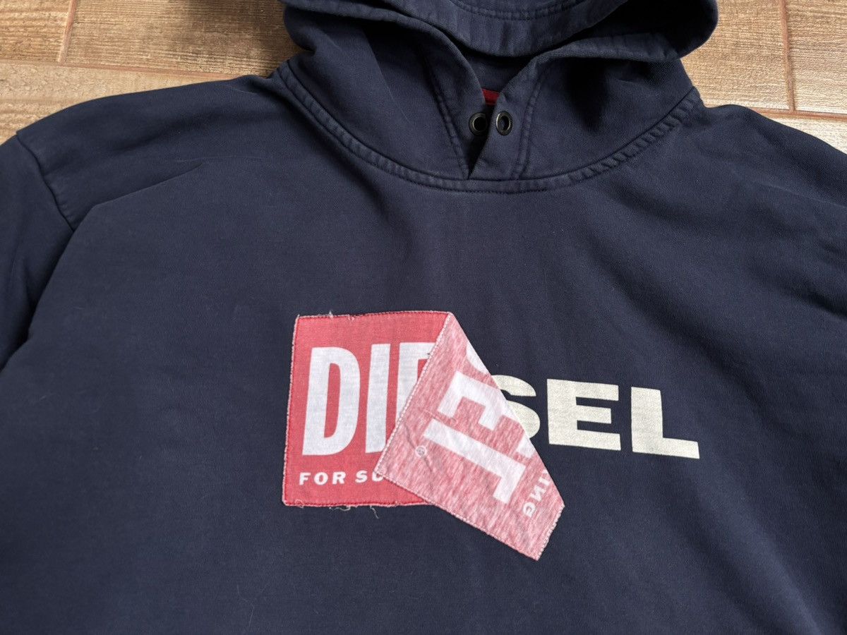 Diesel × Vintage DIESEL Big logo dark blue Hoodie Y2K Streetwear Vintage Size US L / EU 52-54 / 3 - 3 Thumbnail
