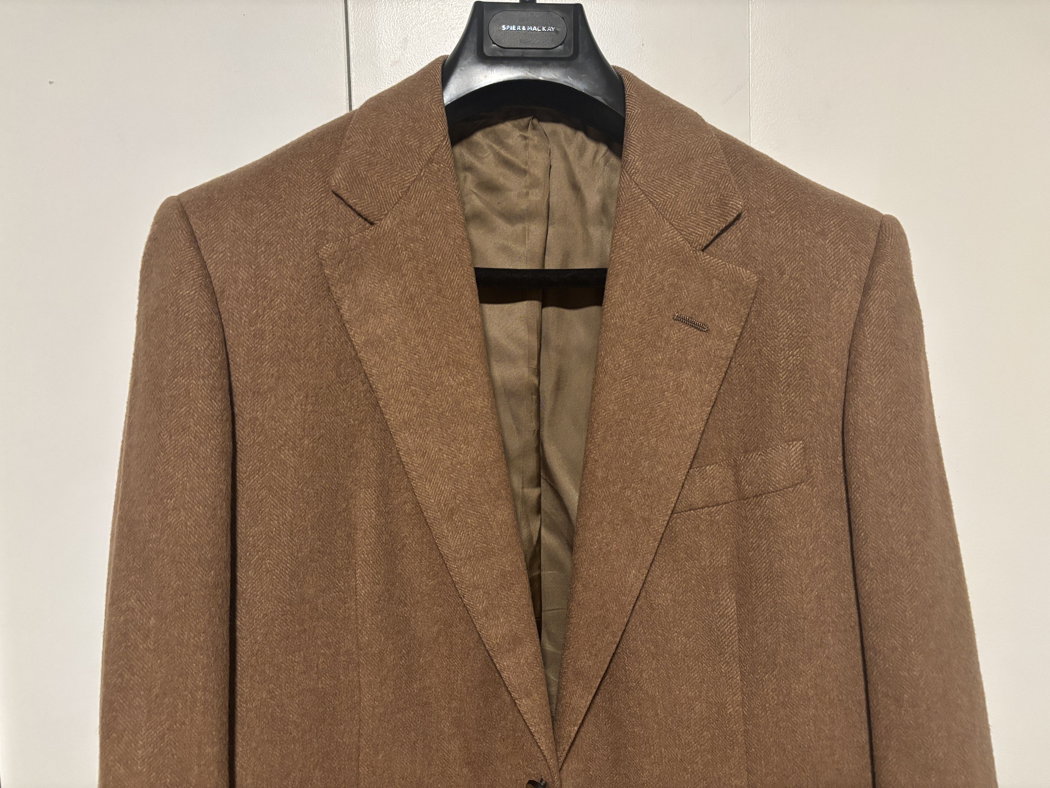 Oxxford Clothes $2000 Camelhair Herringbone Sport Coat / Blazer - 42 Size 42R - 2 Thumbnail