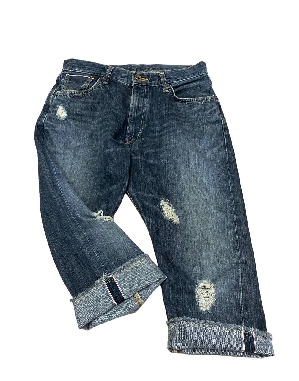 Edwin 💥BEST OFFER💥VINTAGE EDWIN 505 S SELVEGDE DISTRESSED DENIM Size US 31 - 1 Thumbnail