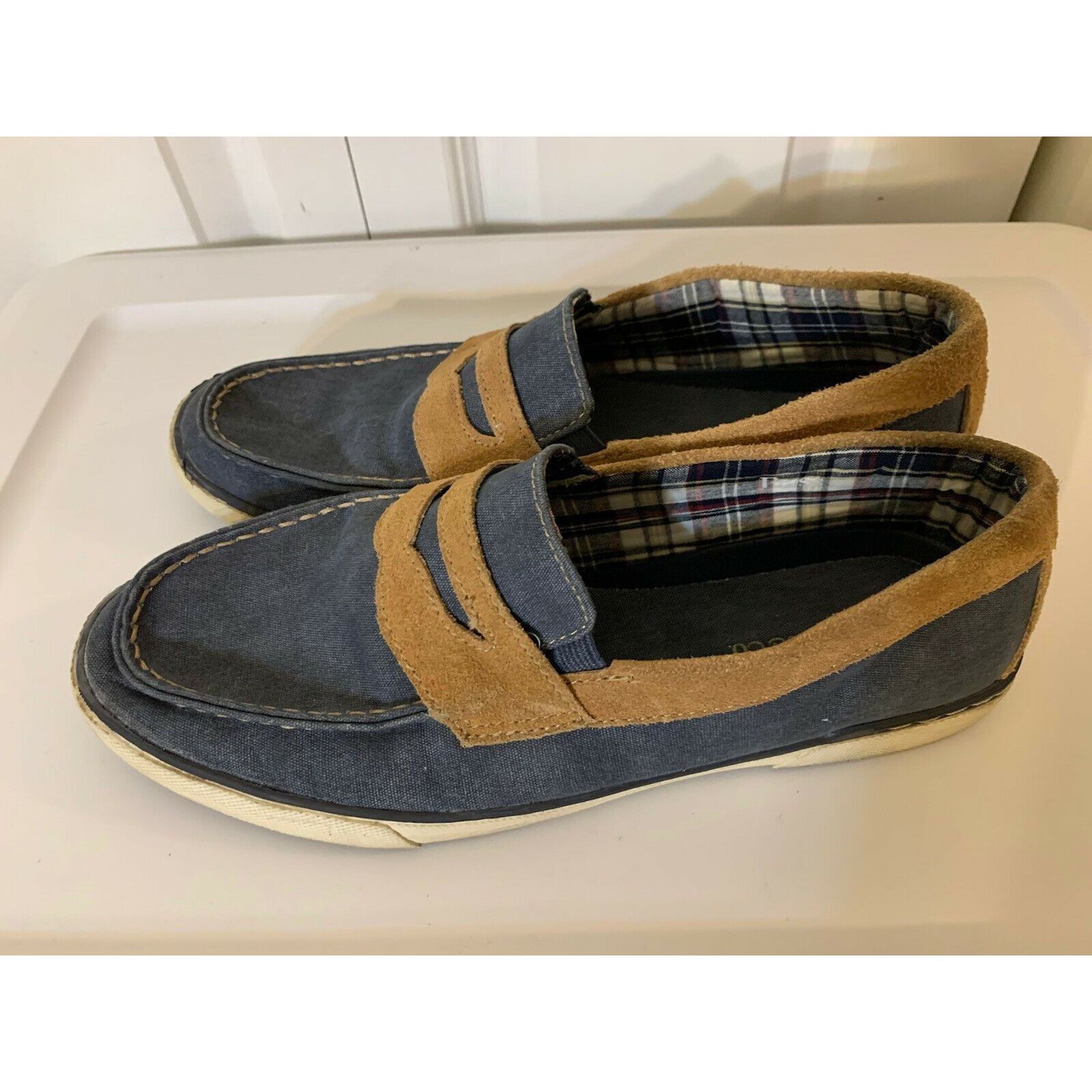 G.H. Bass & Co. G H Bass Olsen Penny Loafer Shoe Men’s Sz 10 1/2 D Blue Tan Size US 10.5 / EU 43-44 - 5 Thumbnail