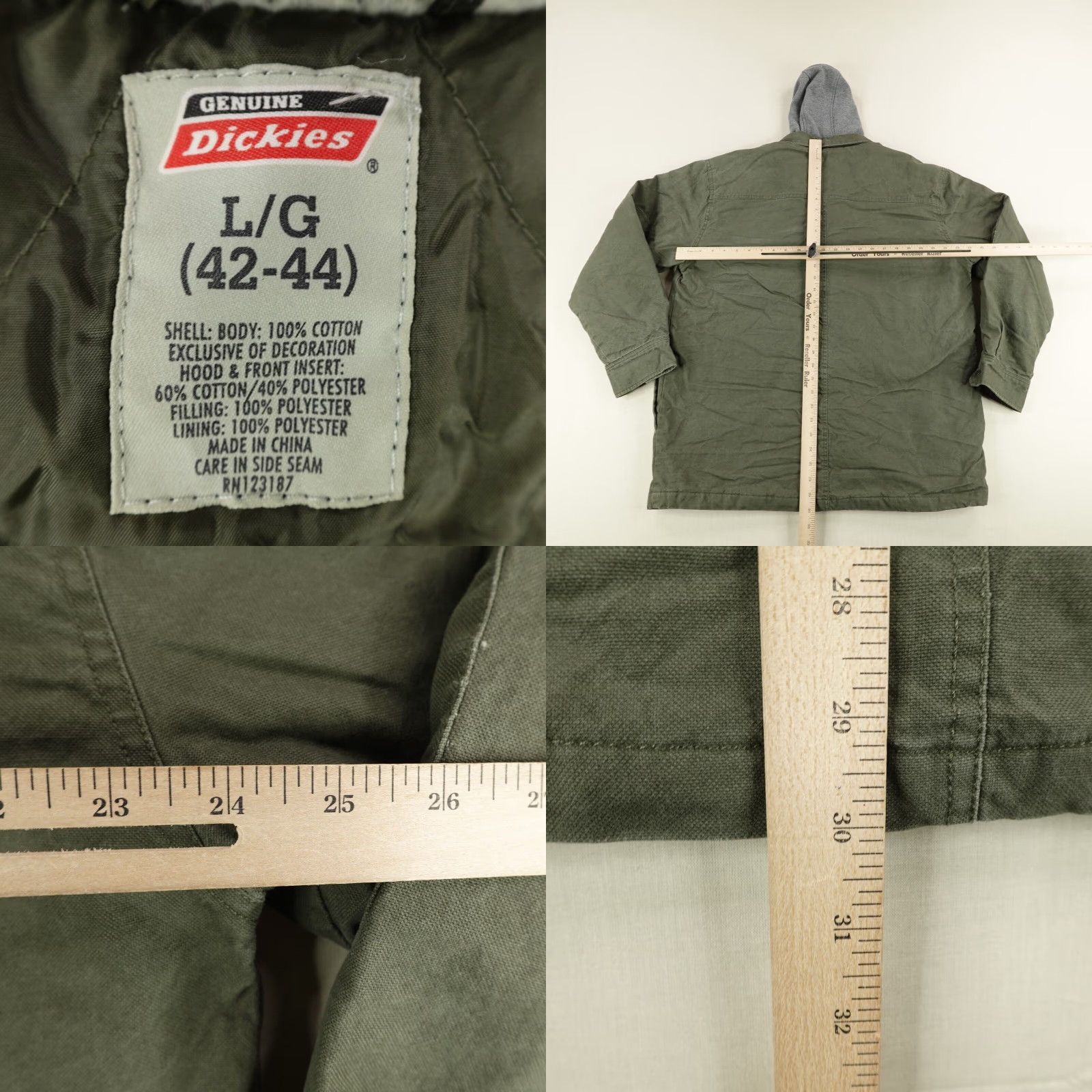 Dickies Dickies Jacket Mens Large Green Quilt Lined Chore Utility Work Coat Full Zip Up Size US L / EU 52-54 / 3 - 8 Thumbnail