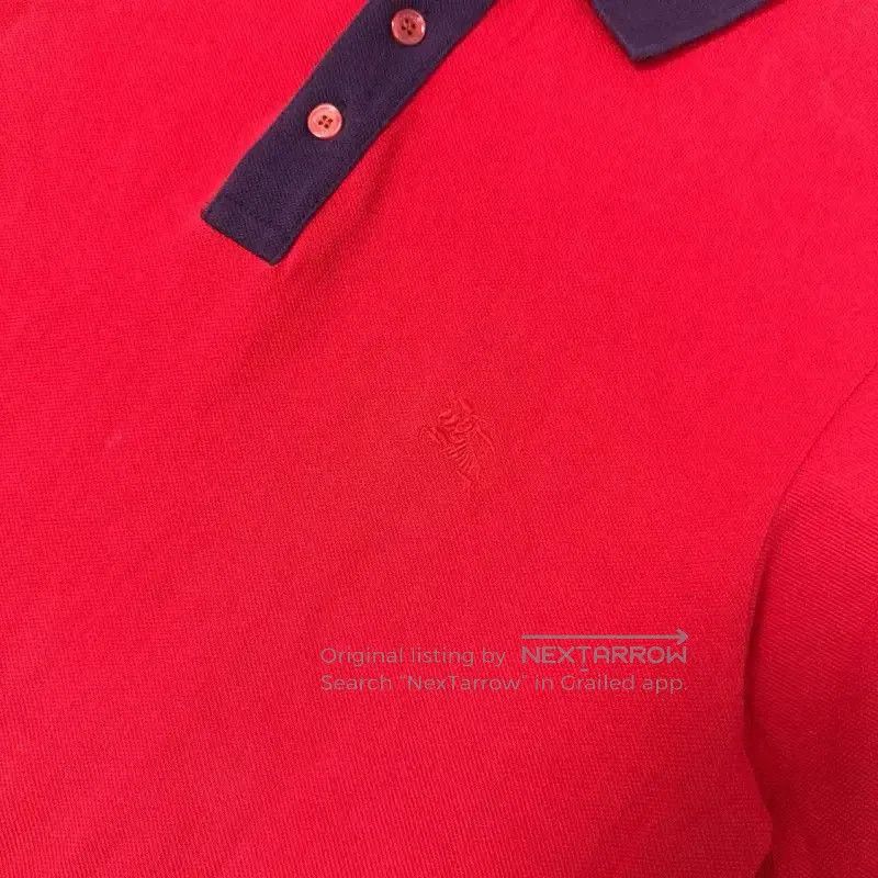 Burberry Burberry Red Cotton Men's Polo Shirt. Size US S / EU 44-46 / 1 - 3 Thumbnail