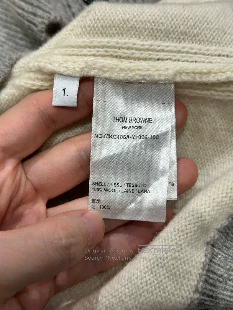 Thom Browne Thom Browne White Wool Cardigan Size US S / EU 44-46 / 1 - 4 Thumbnail