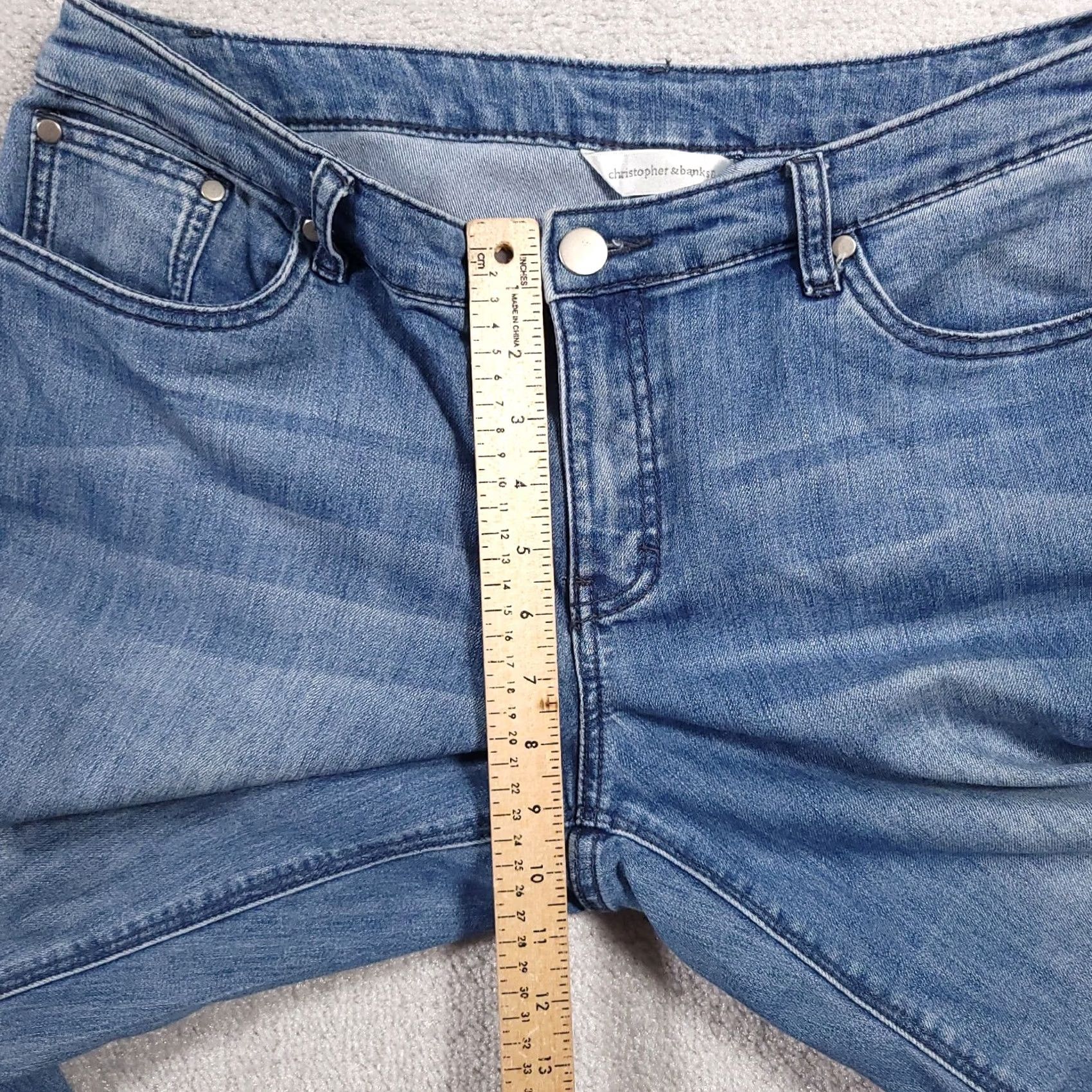 Vintage Christopher & Banks Jeans Women's 10 Tall Denim Straight Leg Mid-Rise Stretch Jeans Size 32" / US 10 / IT 46 - 6 Thumbnail