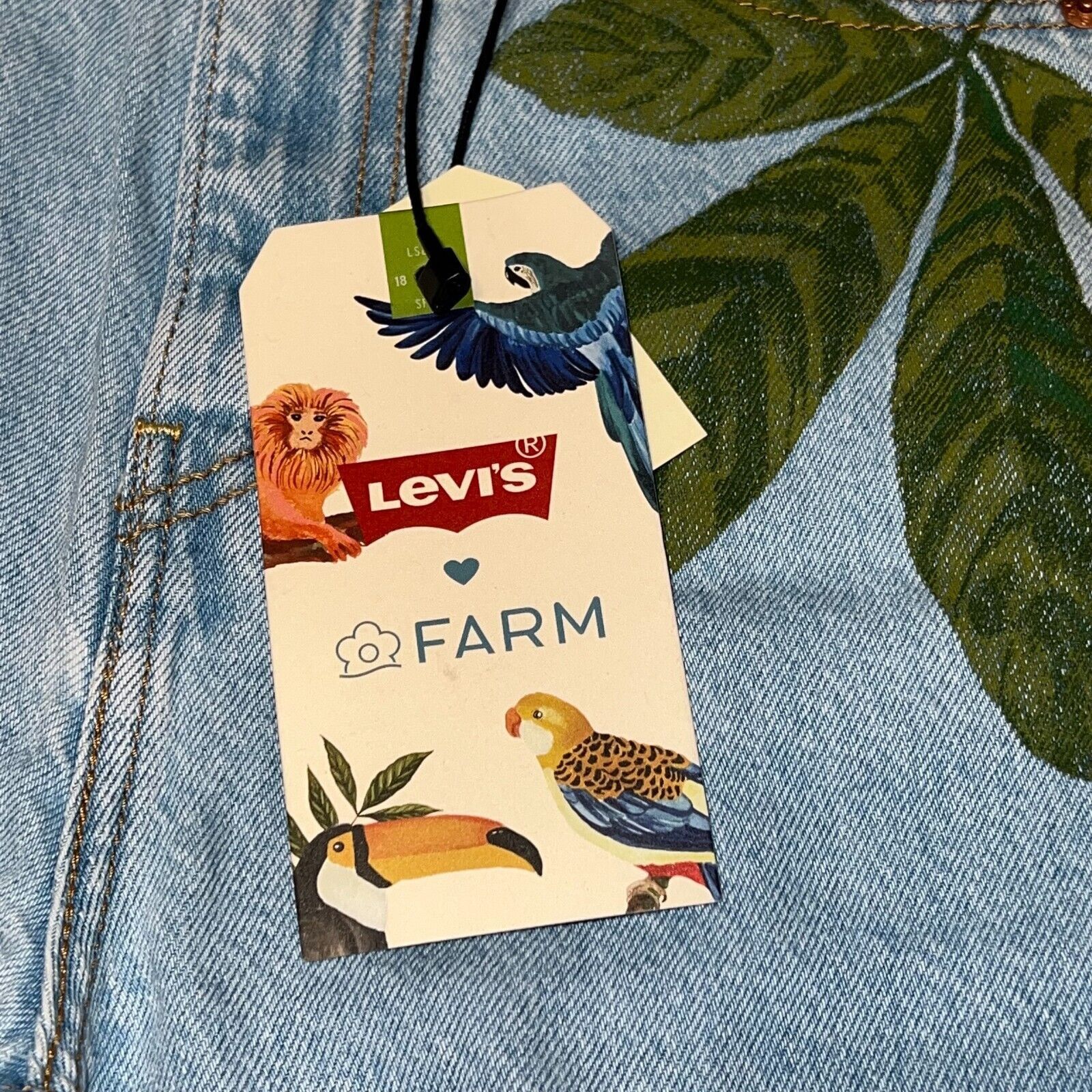 Levi's New Levi’s X Farm High Loose Women’s Jeans Parrot Size 23X31 Size 23" - 8 Thumbnail