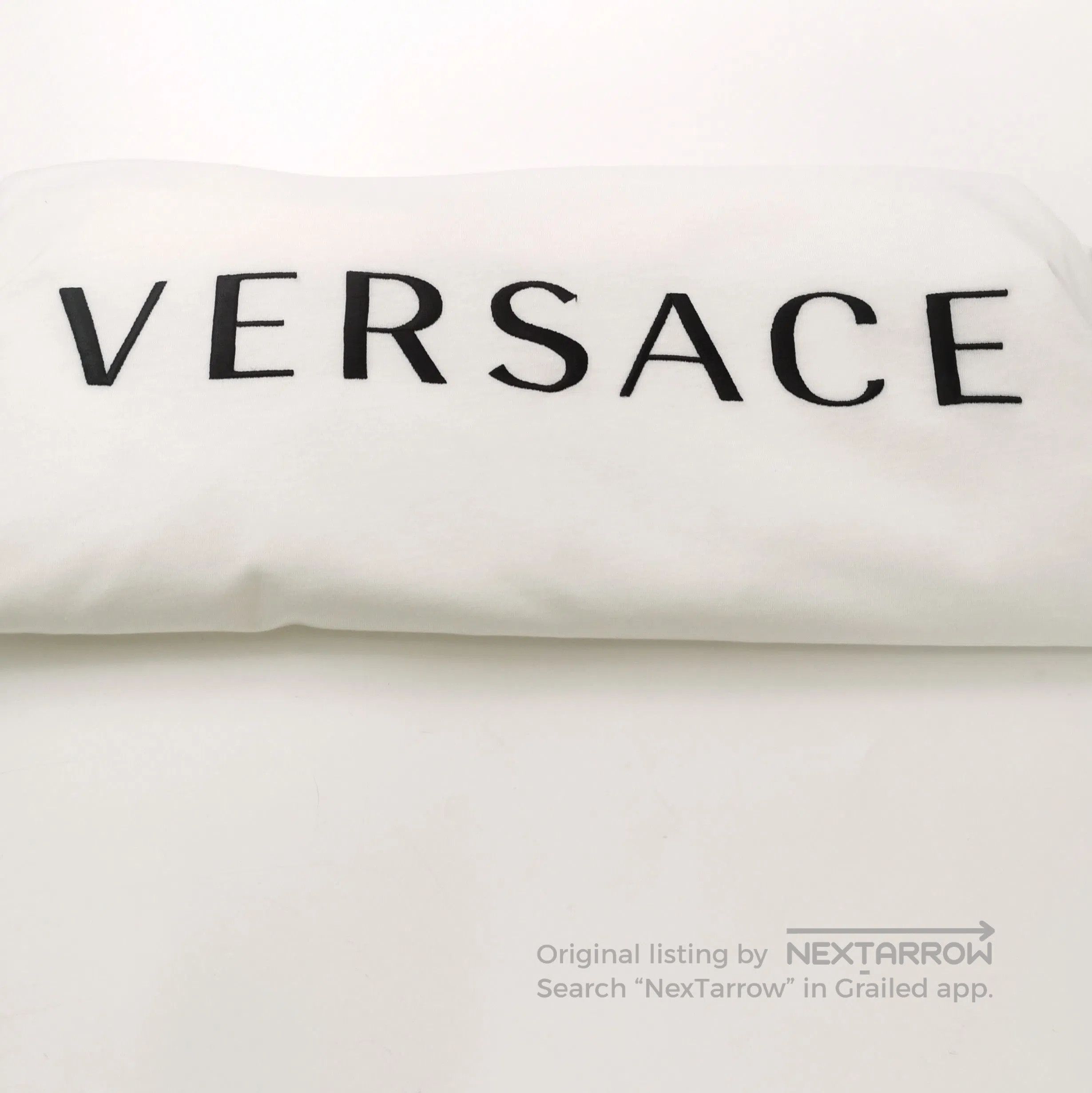 Versace White Logo-Print Oversized T-Shirt.