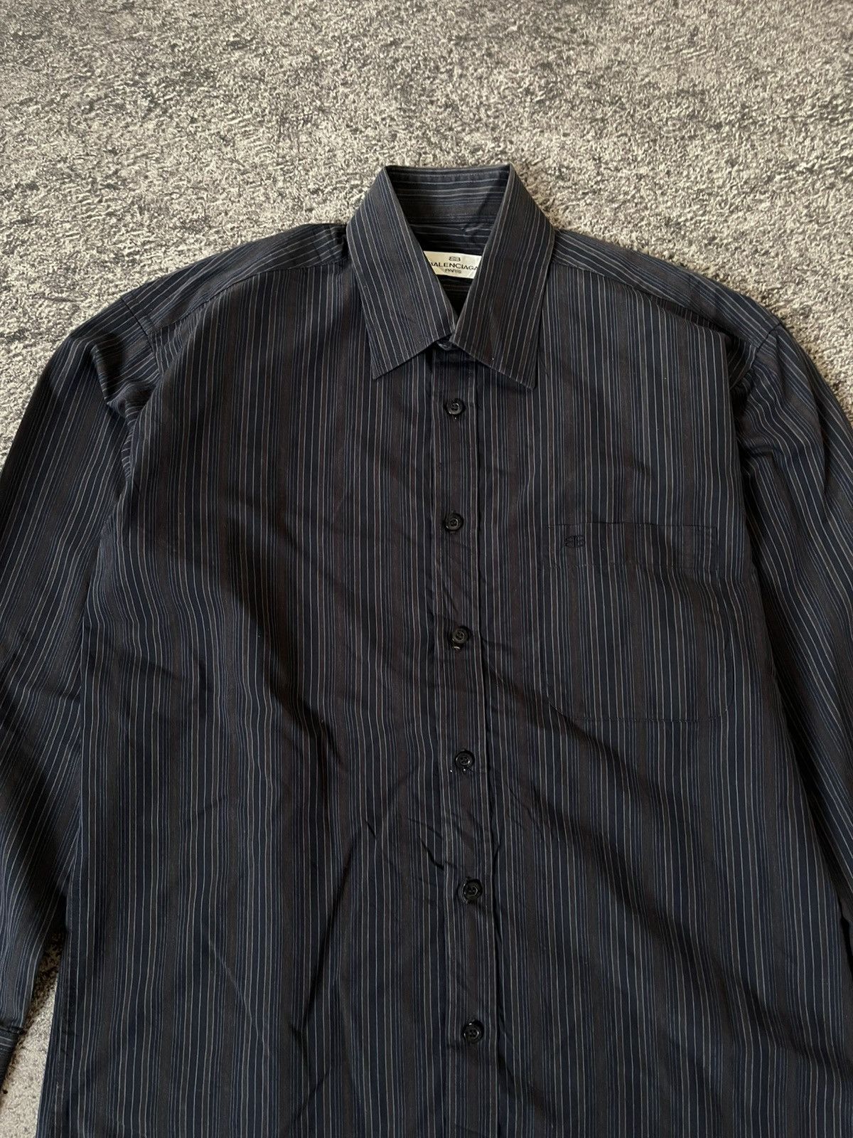 Balenciaga Vintage Balenciaga Striped Long shirt Size US L / EU 52-54 / 3 - 2 Thumbnail