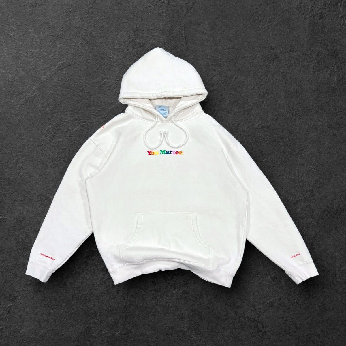 Designer You Matter White w/ Rainbow Lettering Hoodie Size US L / EU 52-54 / 3 - 9 Thumbnail