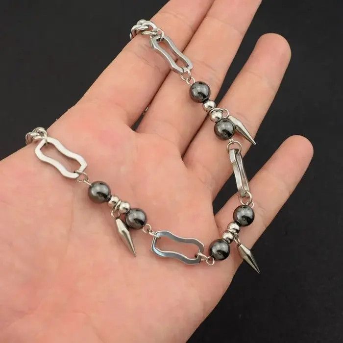 Jewelry Titanium Steel Rivets Cuban Chain Necklace Size ONE SIZE - 4 Thumbnail