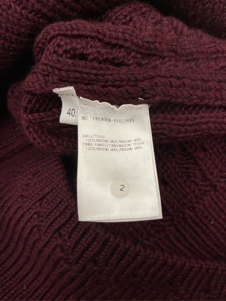 Thom Browne Thom Browne A wine red four-striped wool sweater Size S / US 4 / IT 40 - 6 Thumbnail