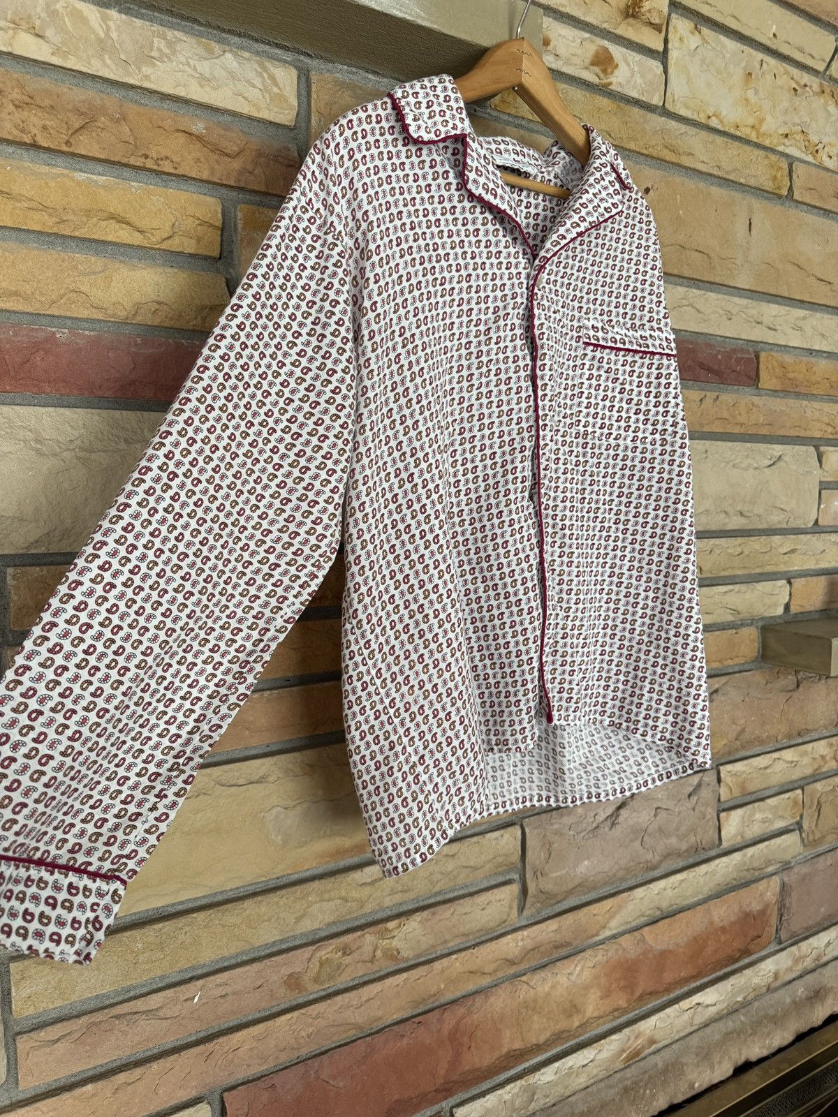Vintage Vintage 70s Paisley Patterned Button Up Pajama Shirt Size US M / EU 48-50 / 2 - 4 Thumbnail