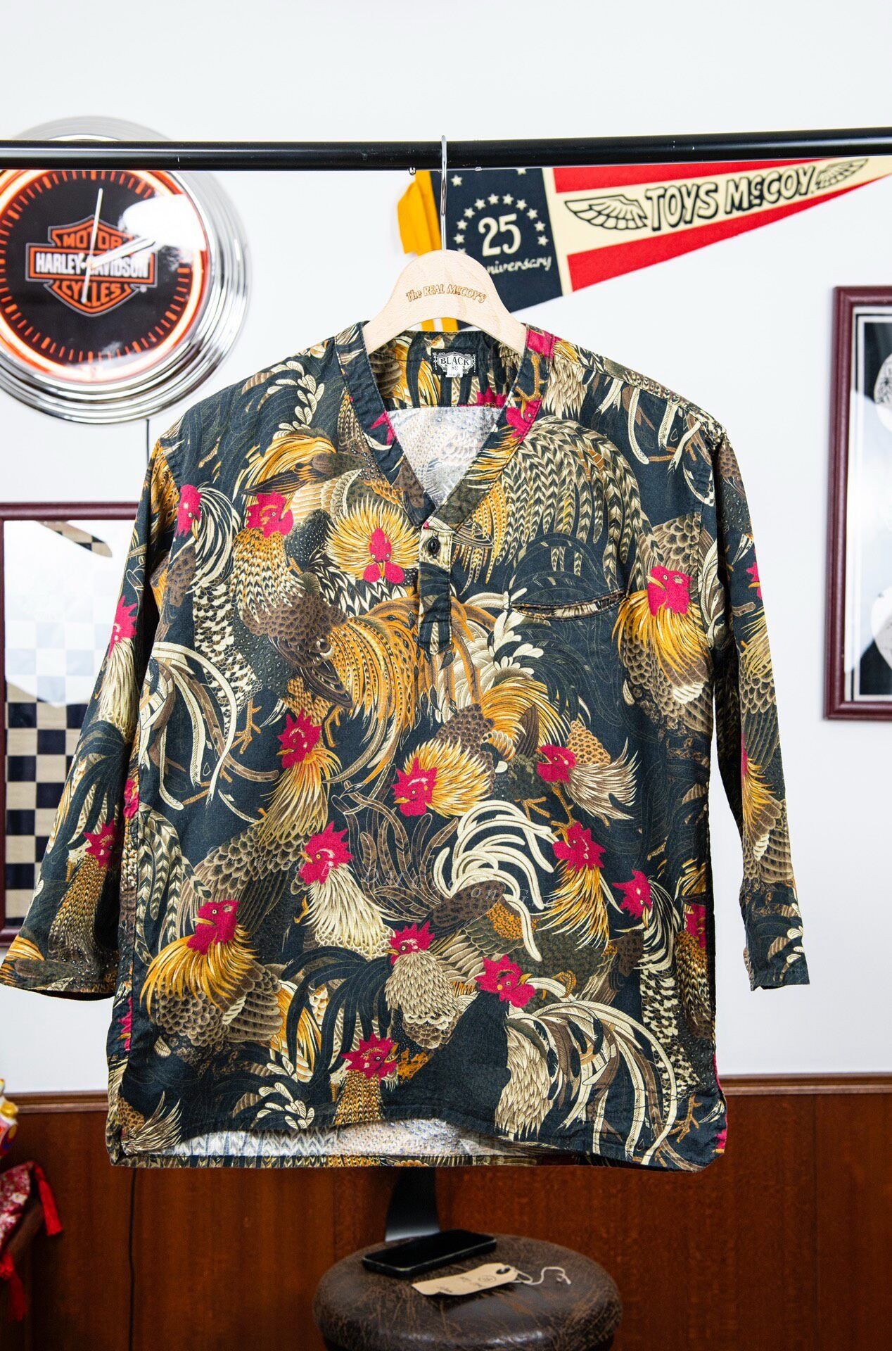 BLACK SIGN Black Rooster Print Eight-Sleeve Shirt Size US M / EU 48-50 / 2 - 1 Thumbnail