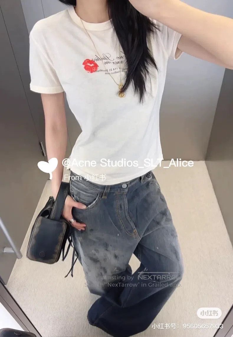 Acne Studios Acne Studios Lettering logo lip print short-sleeve T-shirt Size M / US 6-8 / IT 42-44 - 7 Thumbnail
