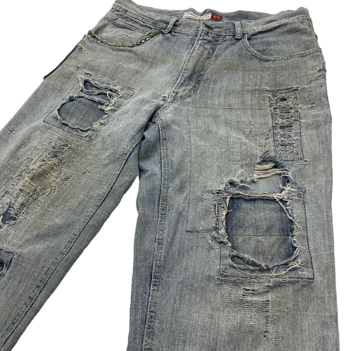 If Six Was Nine Trashed Japanese Brand Distressed Denim Jacket Size US 34 / EU 50 - 1 Thumbnail