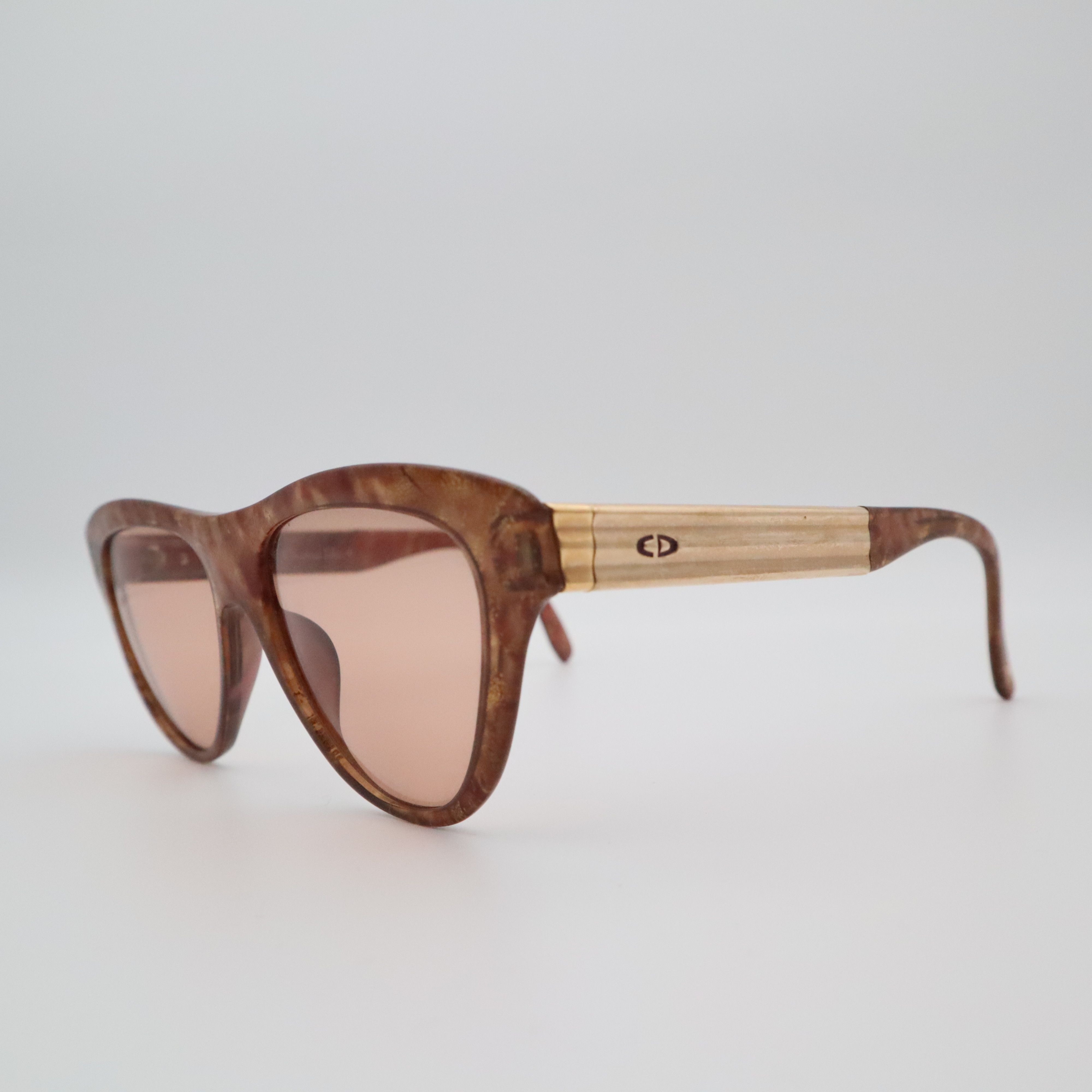 image of Christian Dior Monsieur x Dior Vintage Dior 2421 Sunglasses Made In Germany 1980S in Brown, Women's
