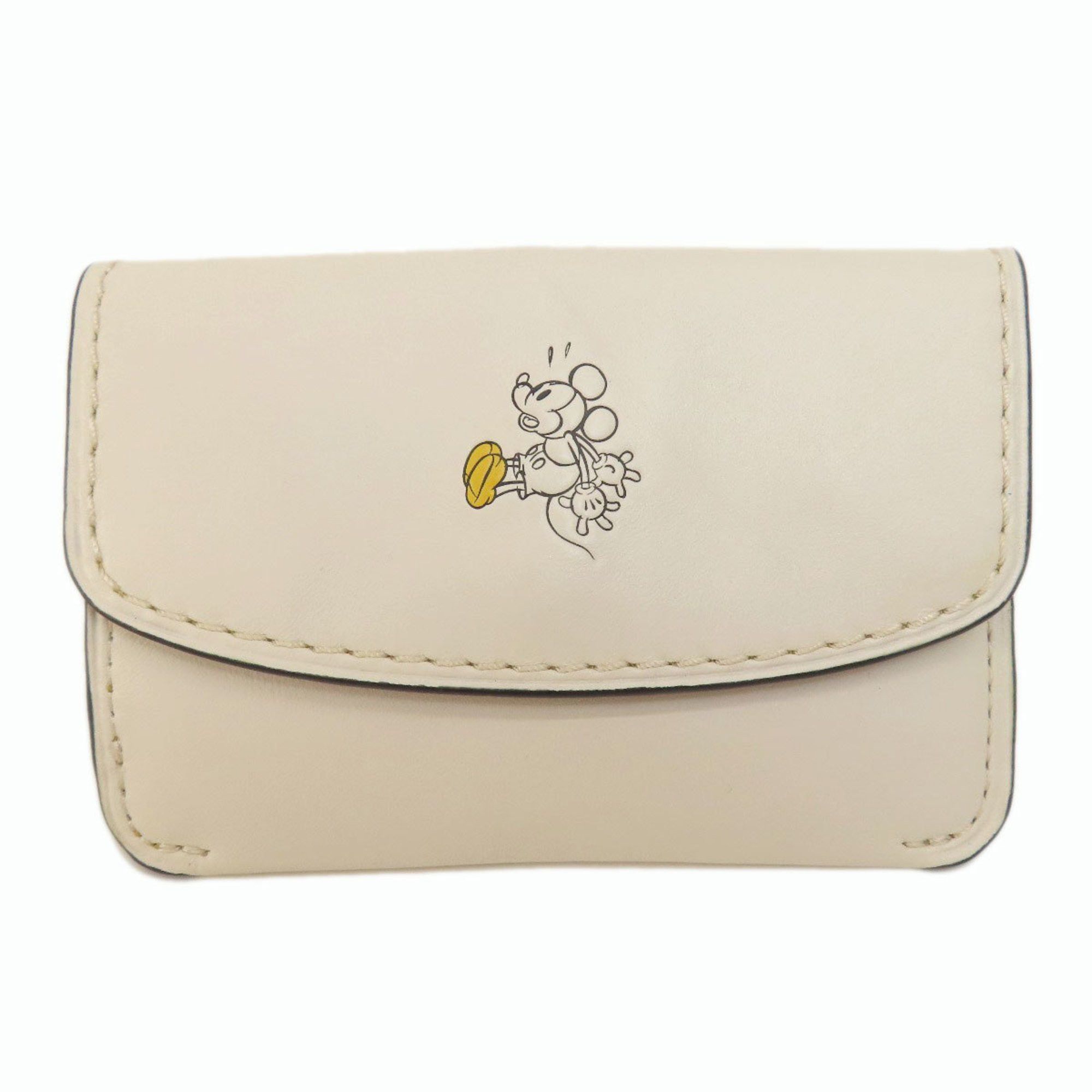 image of Coach 66146 Disney Collaboration Pouch Leather Ladies Coach in White, Women's