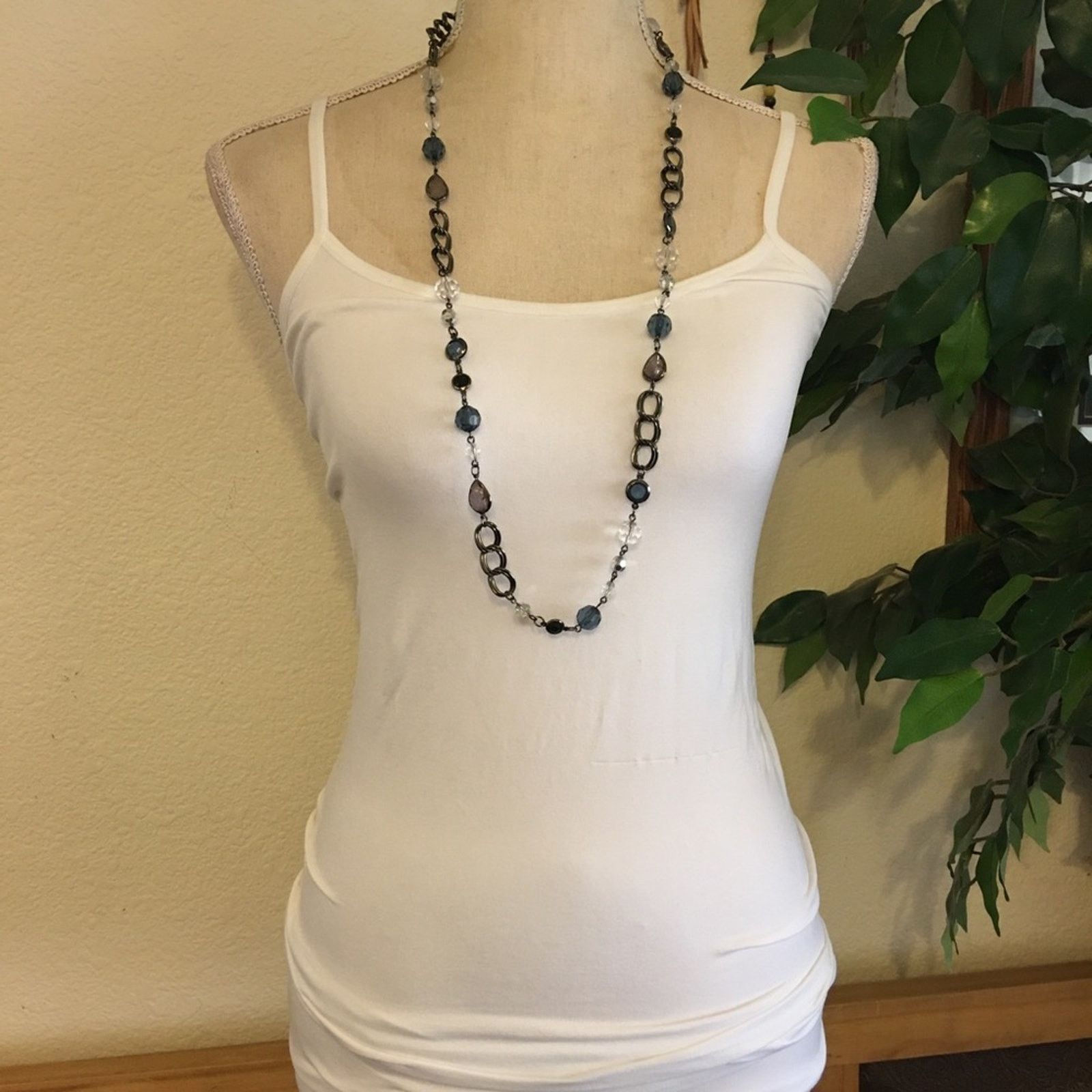 Vintage Vintage 90s chrome chain glass bead necklace Size ONE SIZE - 3 Thumbnail