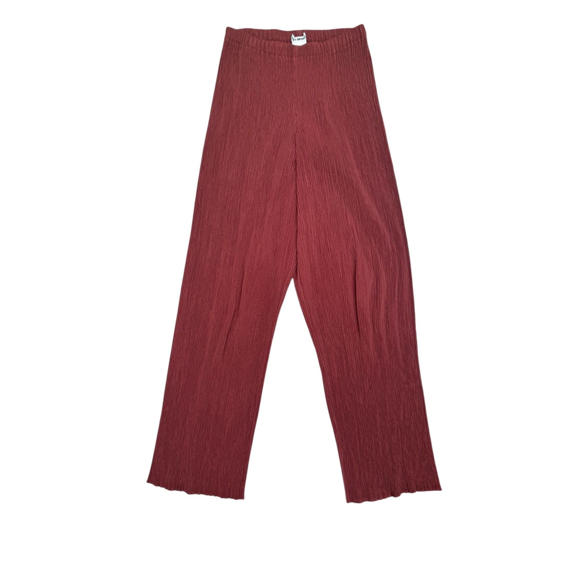 Issey Miyake Burgundy Pleats Please Pants Size 27" / US 4 / IT 40 - 1 Thumbnail