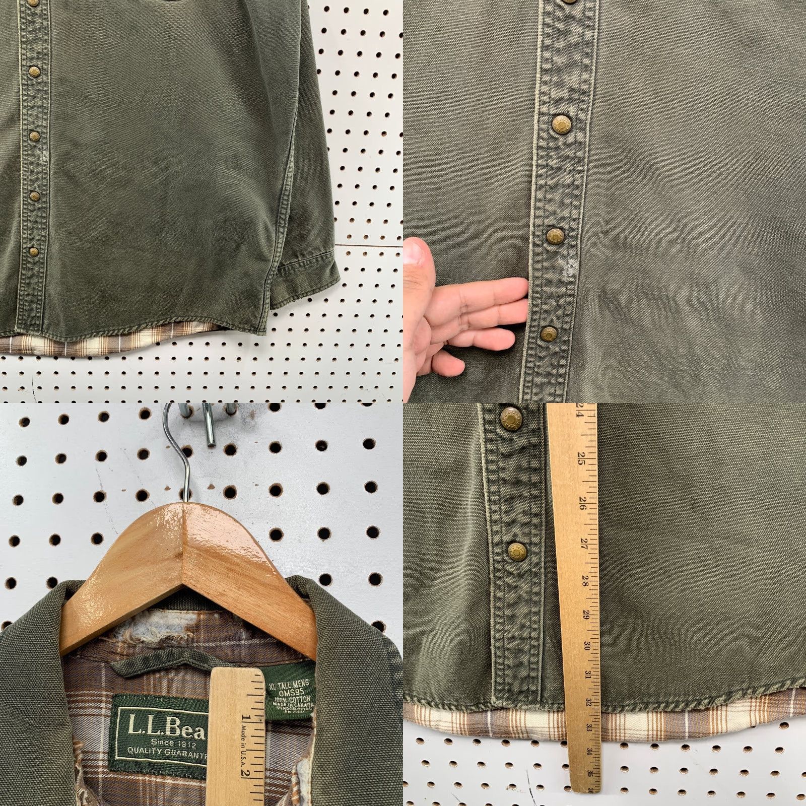 Vintage VINTAGE LL Bean Canvas Shirt Snap Jacket Mens XL Tall Green Flannel Lined XLT Outdoor Size US XL / EU 56 / 4 - 8 Thumbnail