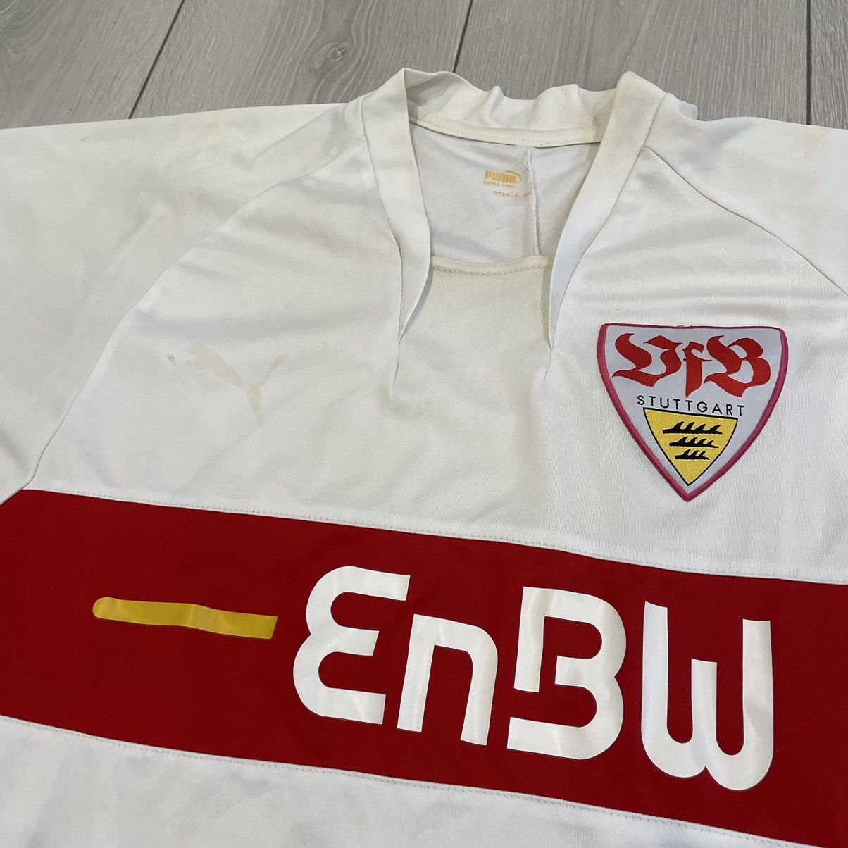 Puma × Vintage Retro 90s EnBW Stuttgart puma soccer jersey Match worn Size US L / EU 52-54 / 3 - 2 Thumbnail