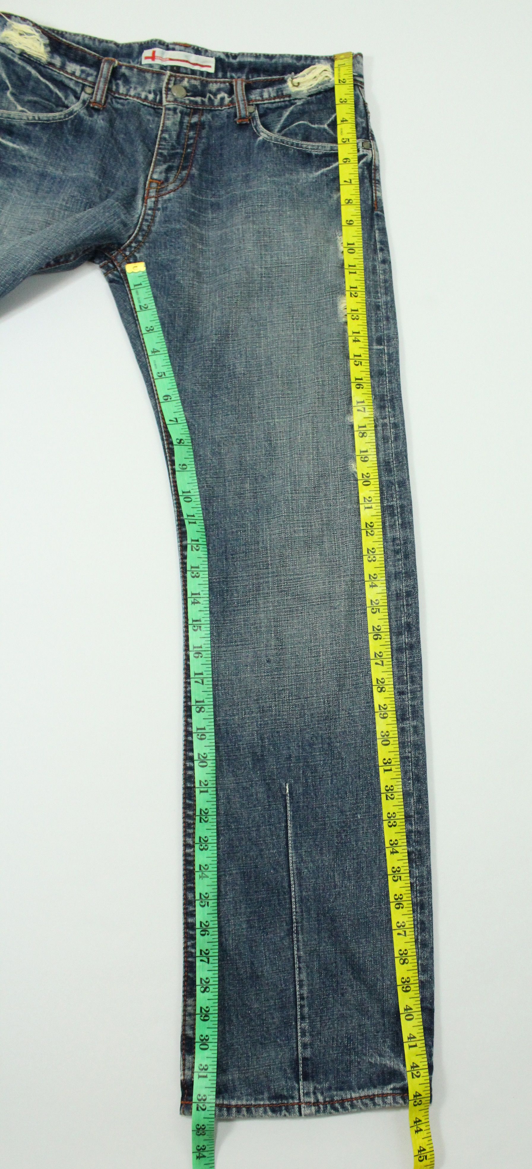 Japanese Brand Selvedge Distressed Style GENOESE Denim Size US 32 / EU 48 - 20 Thumbnail