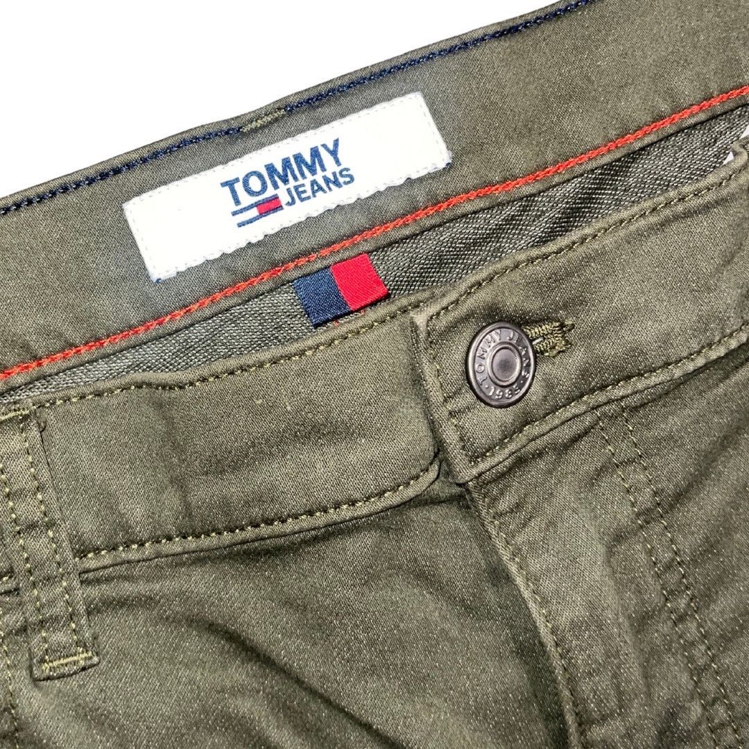 Tommy Hilfiger Jeans Chino Denim Green Slim Fit Pants 36x32 Streetwear Chic Size US 36 / EU 52 - 3 Thumbnail