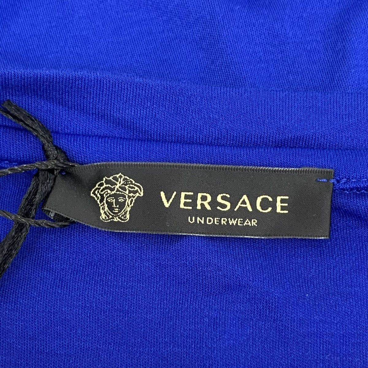 Versace Versace Blue Logo Print Cotton Crew Neck T-shirt K26WX Size US XL / EU 56 / 4 - 5 Thumbnail
