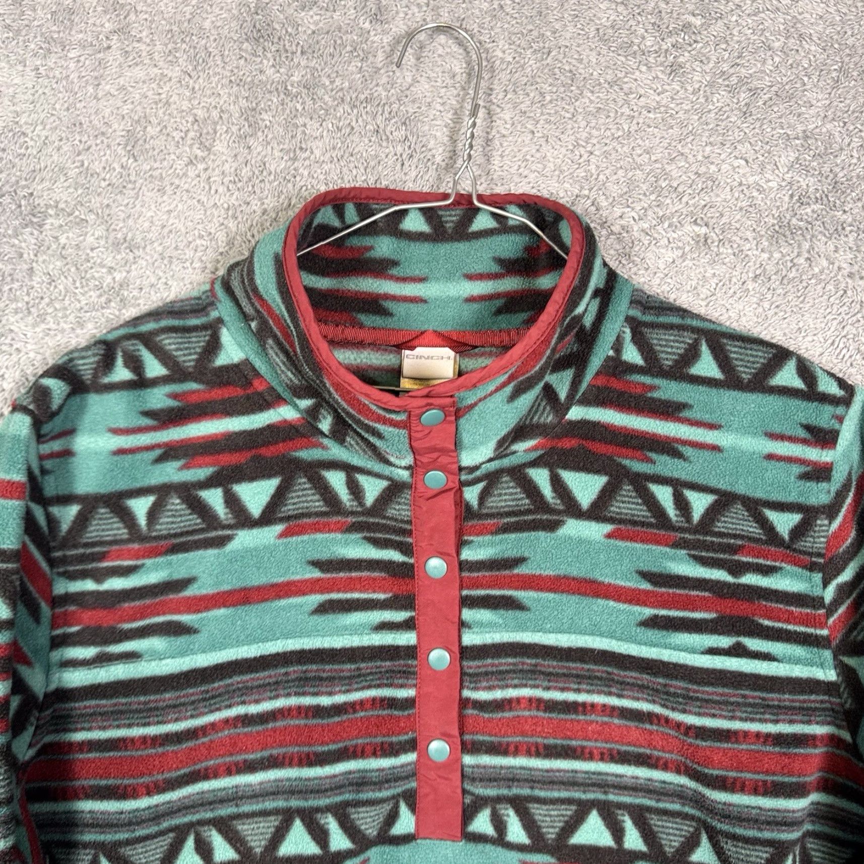Vintage VINTAGE Cinch Jacket Womens XL Aztec Polar Fleece 1/4 Snap Pullover Sweater Sweatshirt Men/Womens Size XL / US 12-14 / IT 48-50 - 5 Thumbnail