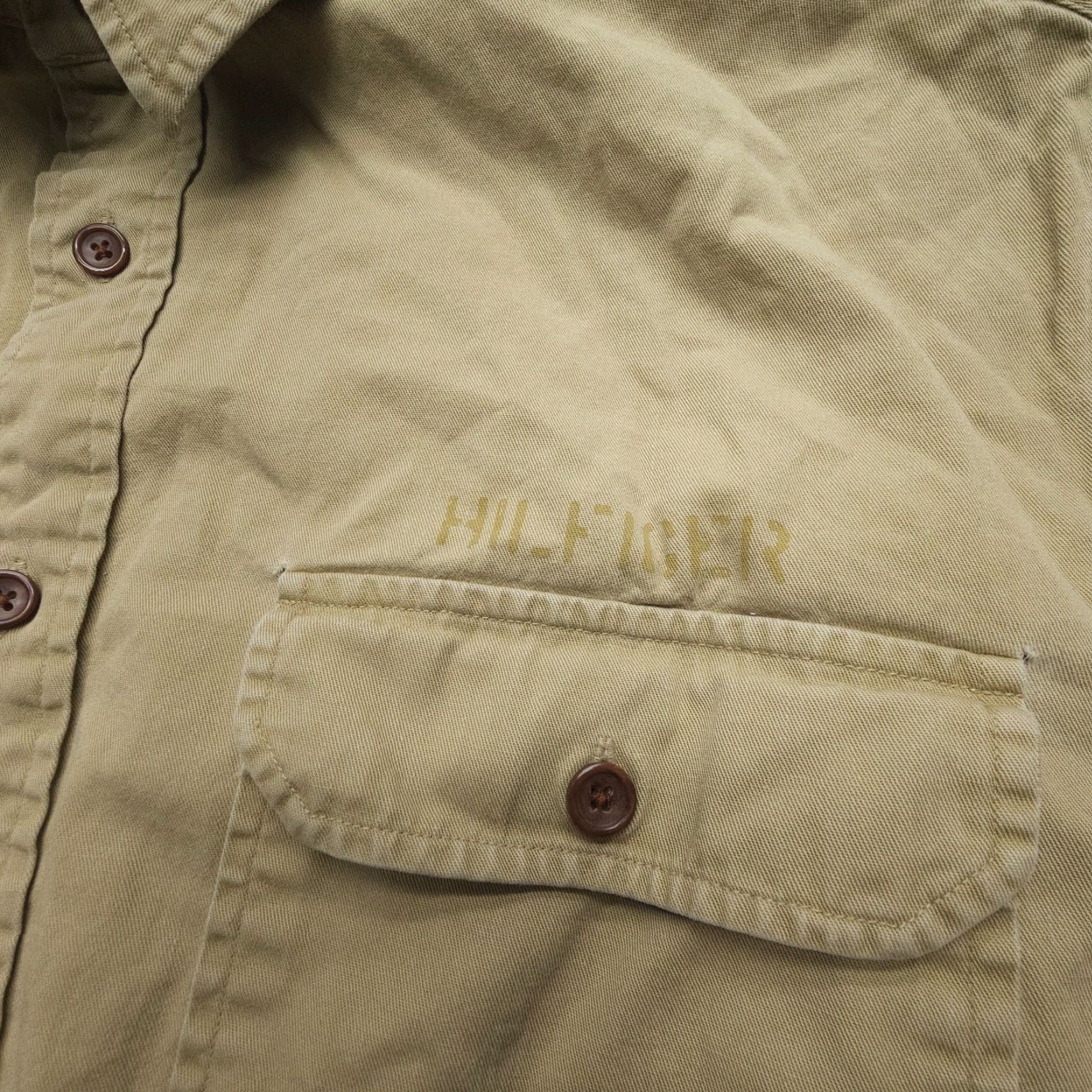 Tommy Hilfiger VINTAGE Tommy Hilfiger Shirt Mens Large Button-Up Twill Brown Cotton Safari Outdoor Size US L / EU 52-54 / 3 - 4 Thumbnail