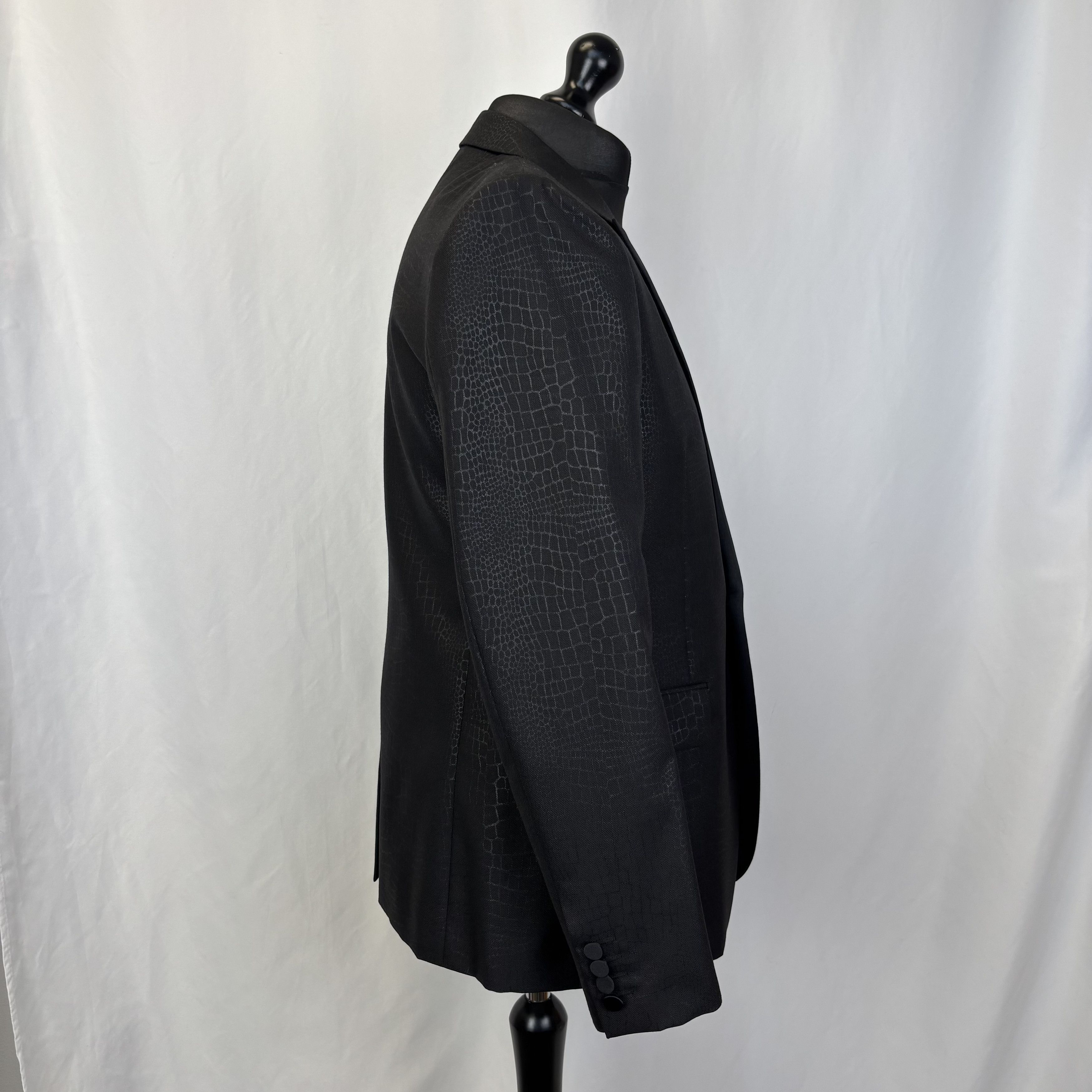 Saint Laurent Paris Saint Laurent Black Animal Print Blazer Size 54R - 4 Thumbnail